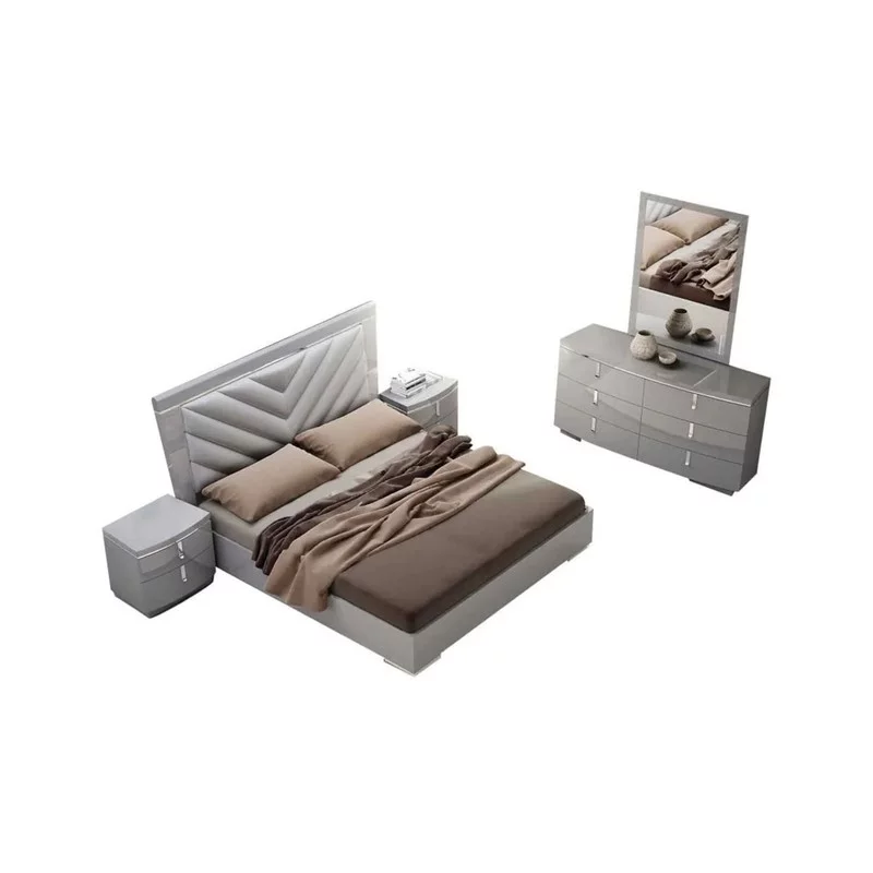 New York Premium 3-Piece Bedroom Set, Gray, Queen