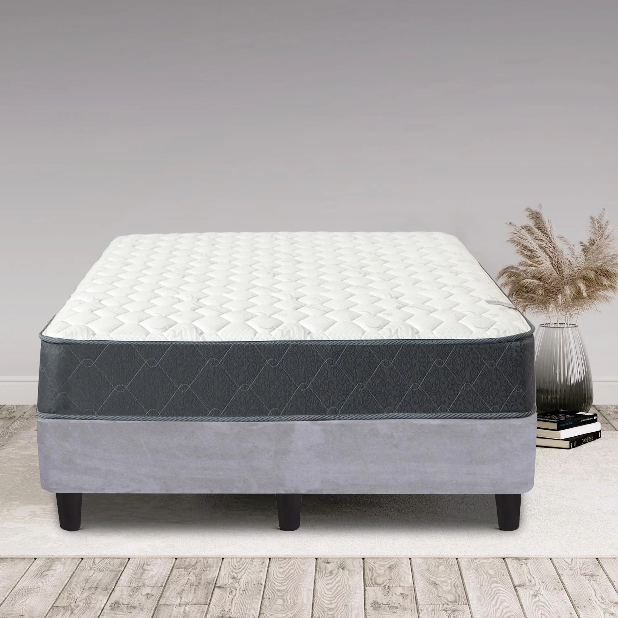 Onetan , Mattress and Platfrom Bed Set, 9-Inch Medium Tight Top Hybrid Mattress and 13