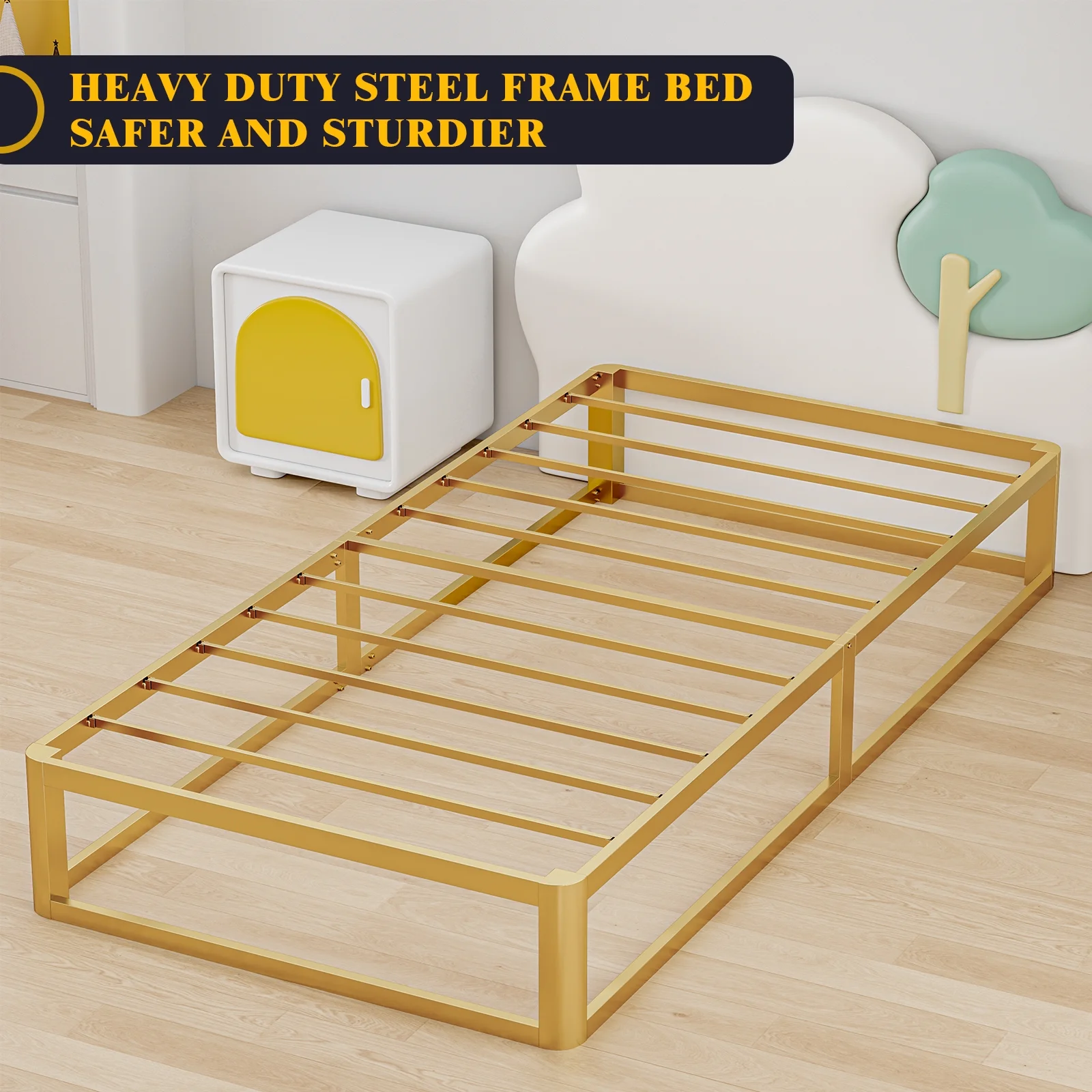 HOMEFORT Twin Bed Frame,14