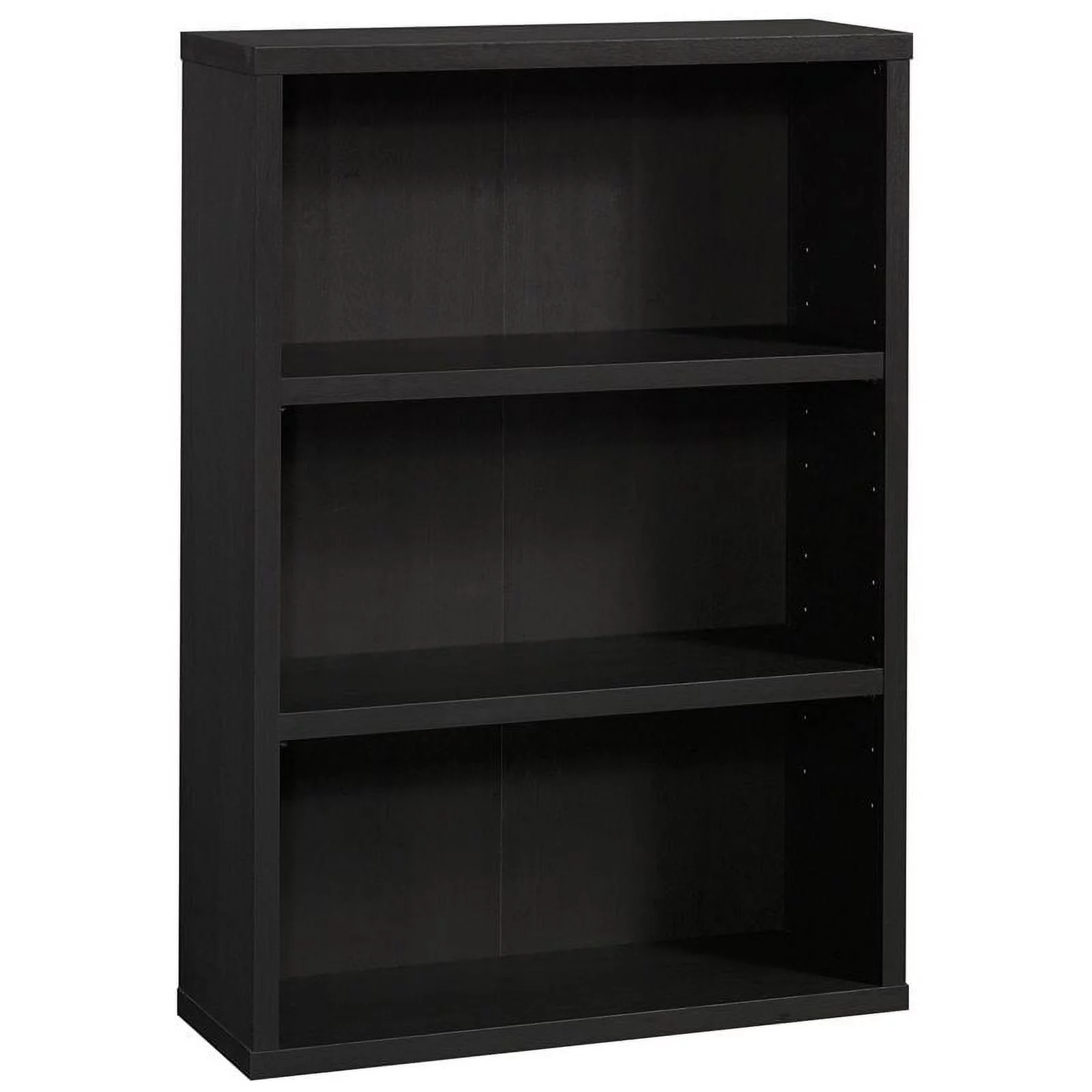 Pemberly Row Engineered Wood 3-Shelf Bookcase in Raven Oak