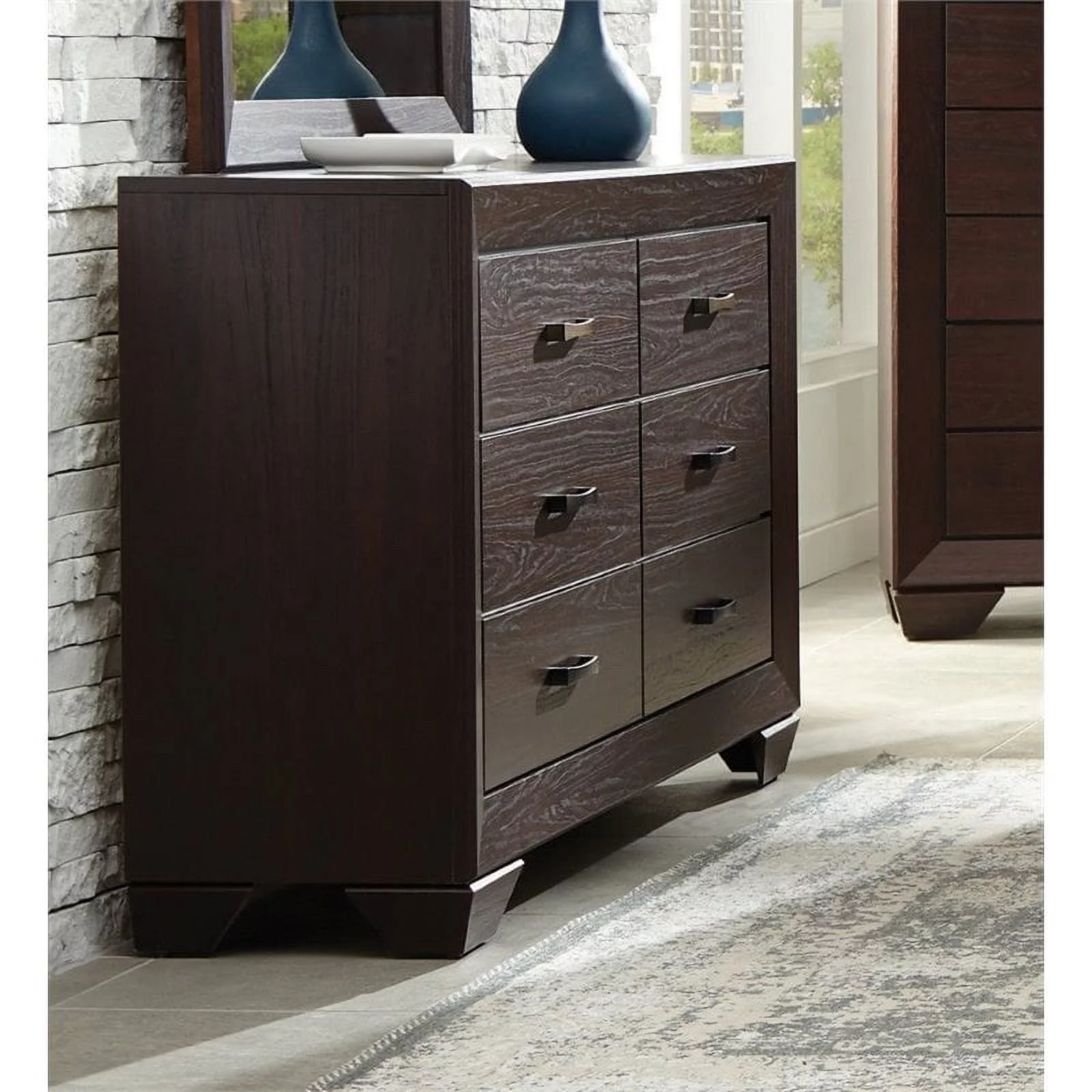 Stonecroft Furniture Elizabeth 6 Drawer Dresser in Dark Cocoa