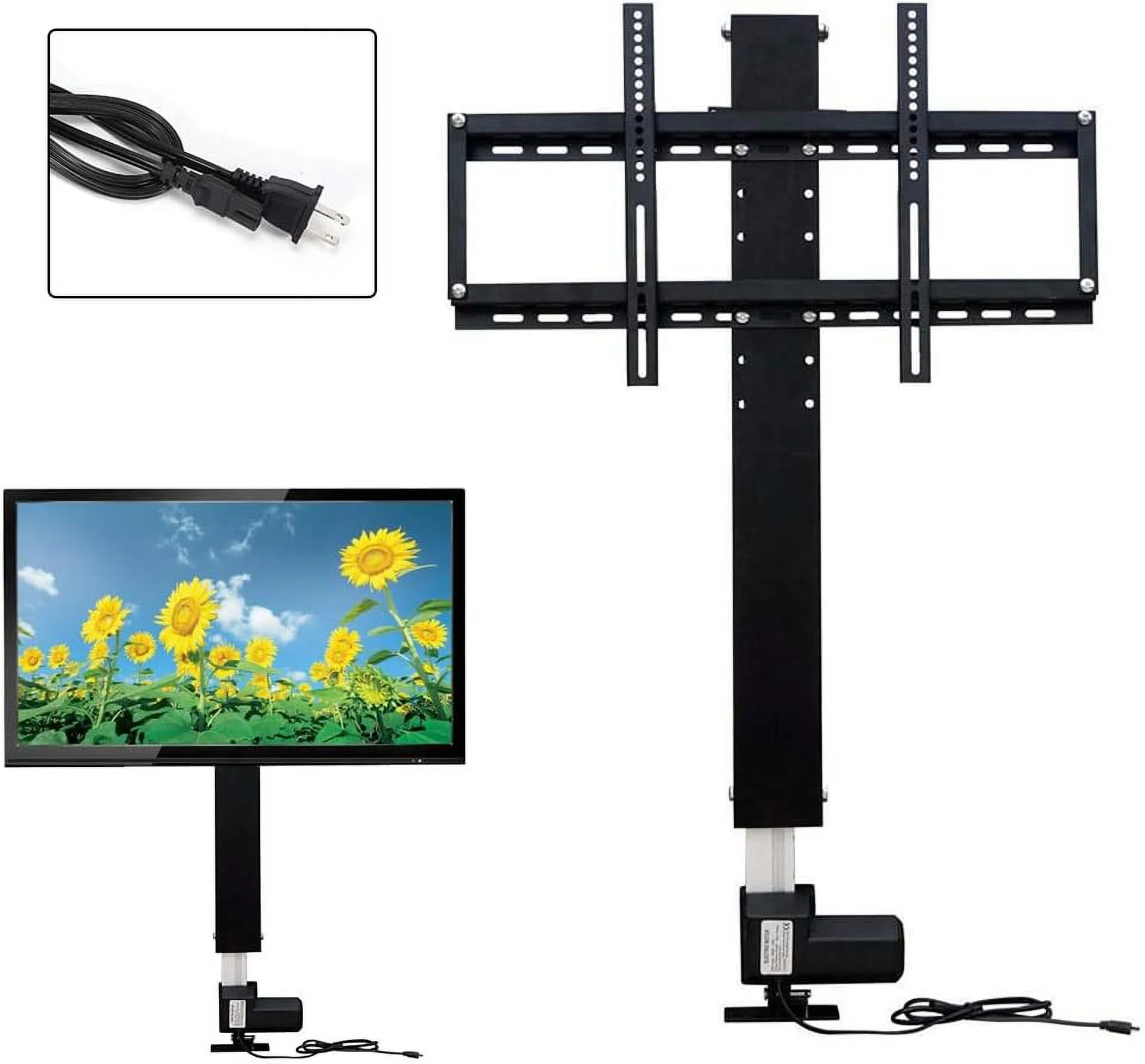 KHBIULIFE Motorized TV Lift  Motorized TV Mount  for 26" to 57" TV  TV Lift w/Remote Control  TV Stand Height Adjustable  Stroke Length 27.6 Inches