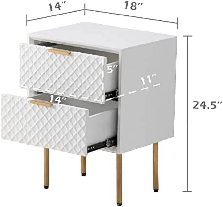 KHBIULIFE Modern Dresser Chest Contemporary 3-Drawer Nightstand Retro-Inspired Raised Motif White 1-Pack 3-drawer Dresser (F02011-00)