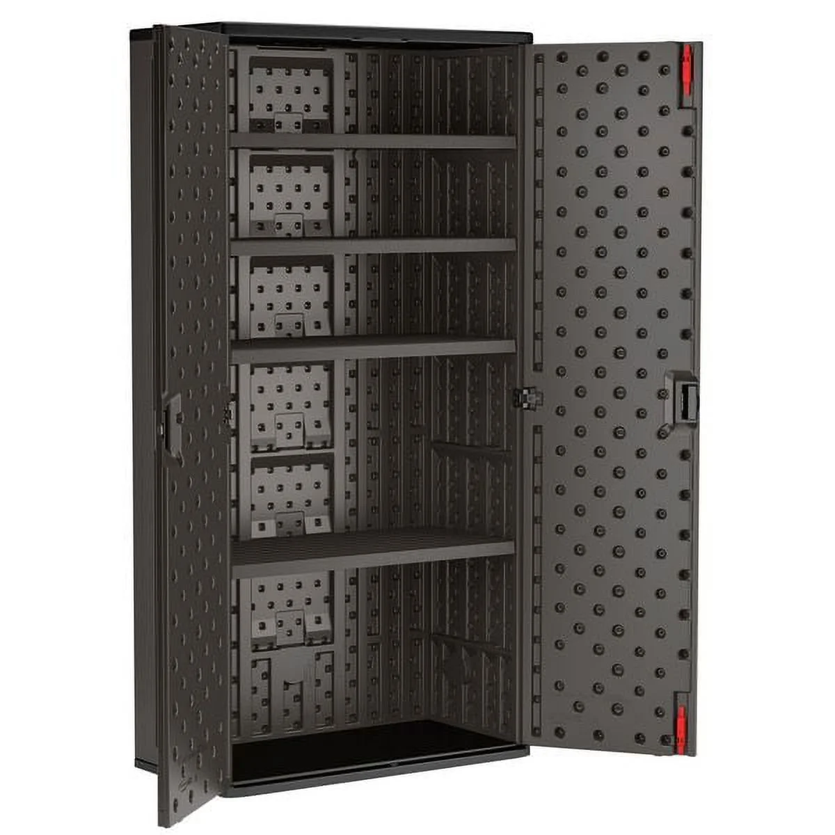 Suncast 80-inch x 40-inch 4-Shelf Storage Cabinet Locker, Black, Resin, Garage Cabinet