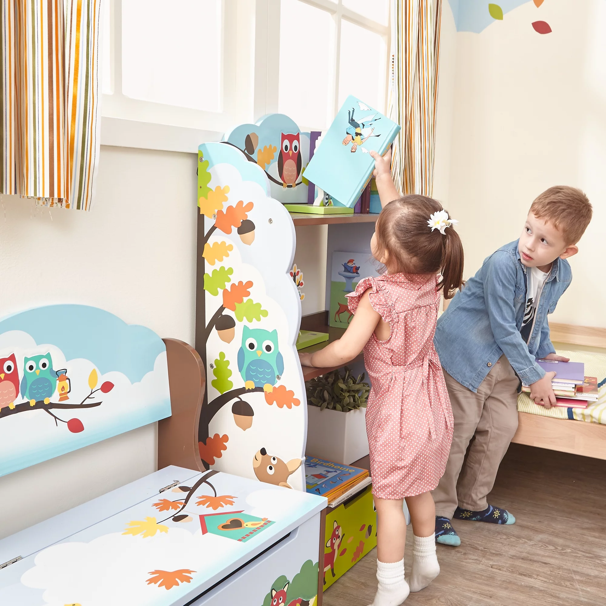 Fantasy Fields Kids Wooden Bookshelf with Storage Drawer
