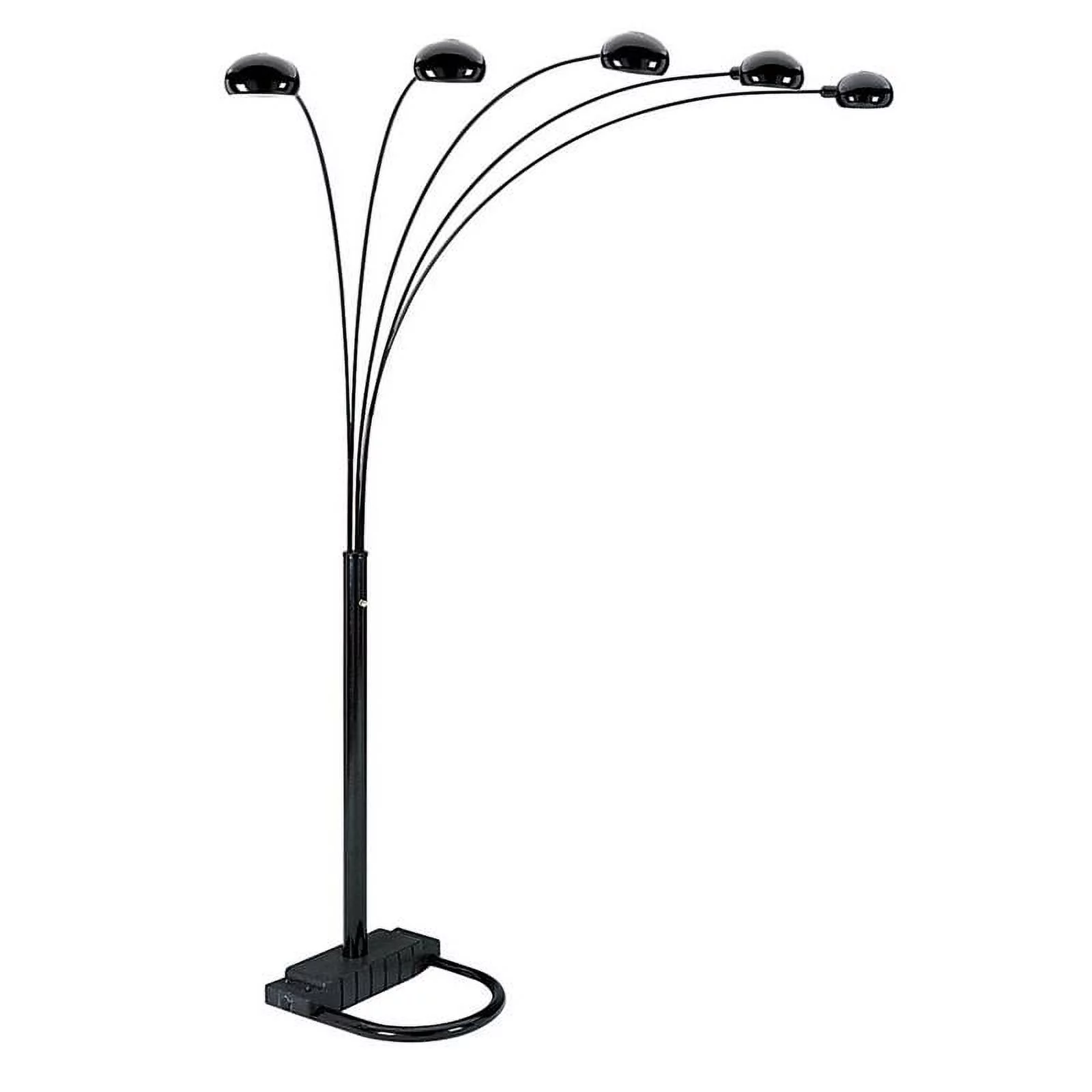 ORE International 5 Arms Arch Floor Lamp, Black