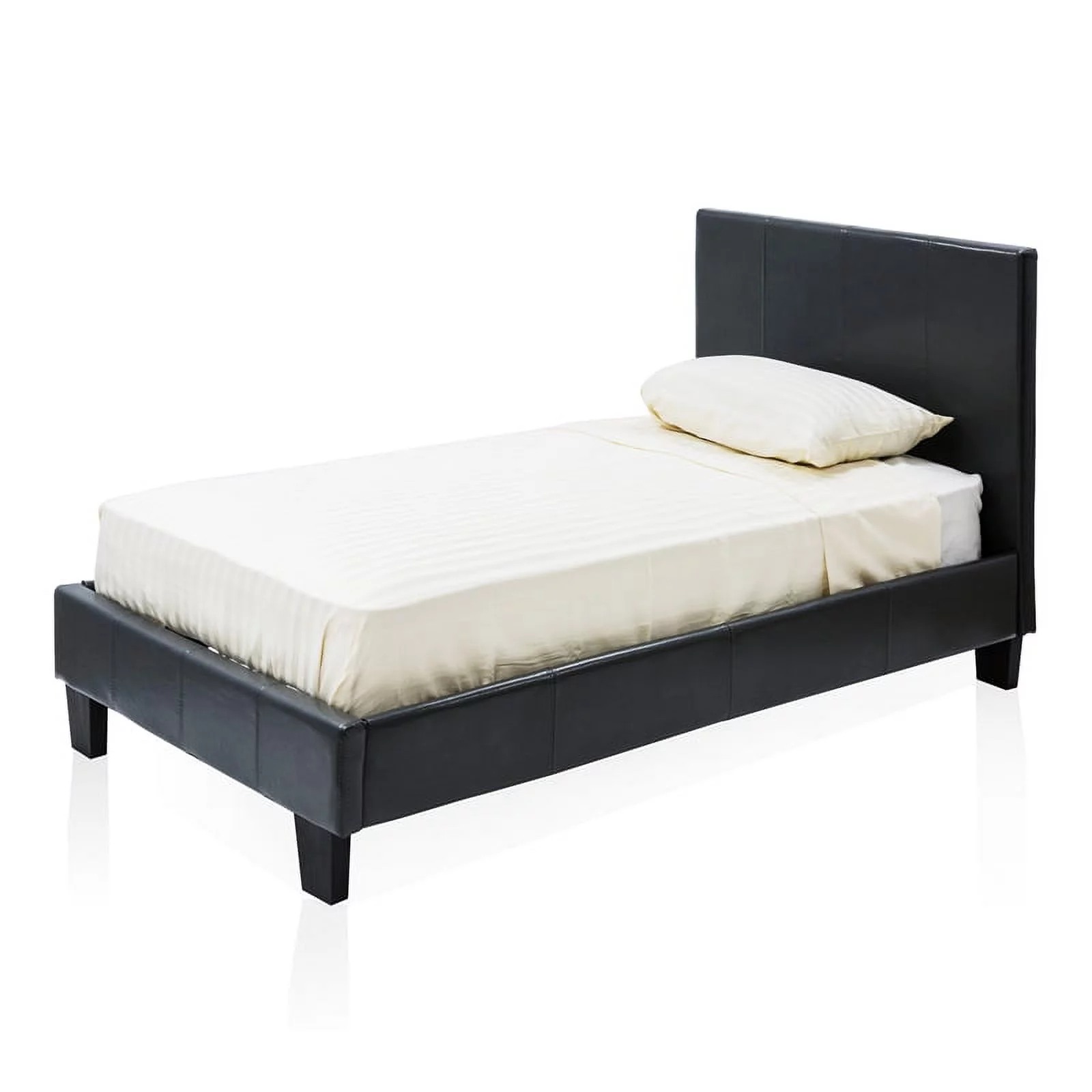 Furniture of America Ramone Faux Leather Twin Platform Bed in Espresso
