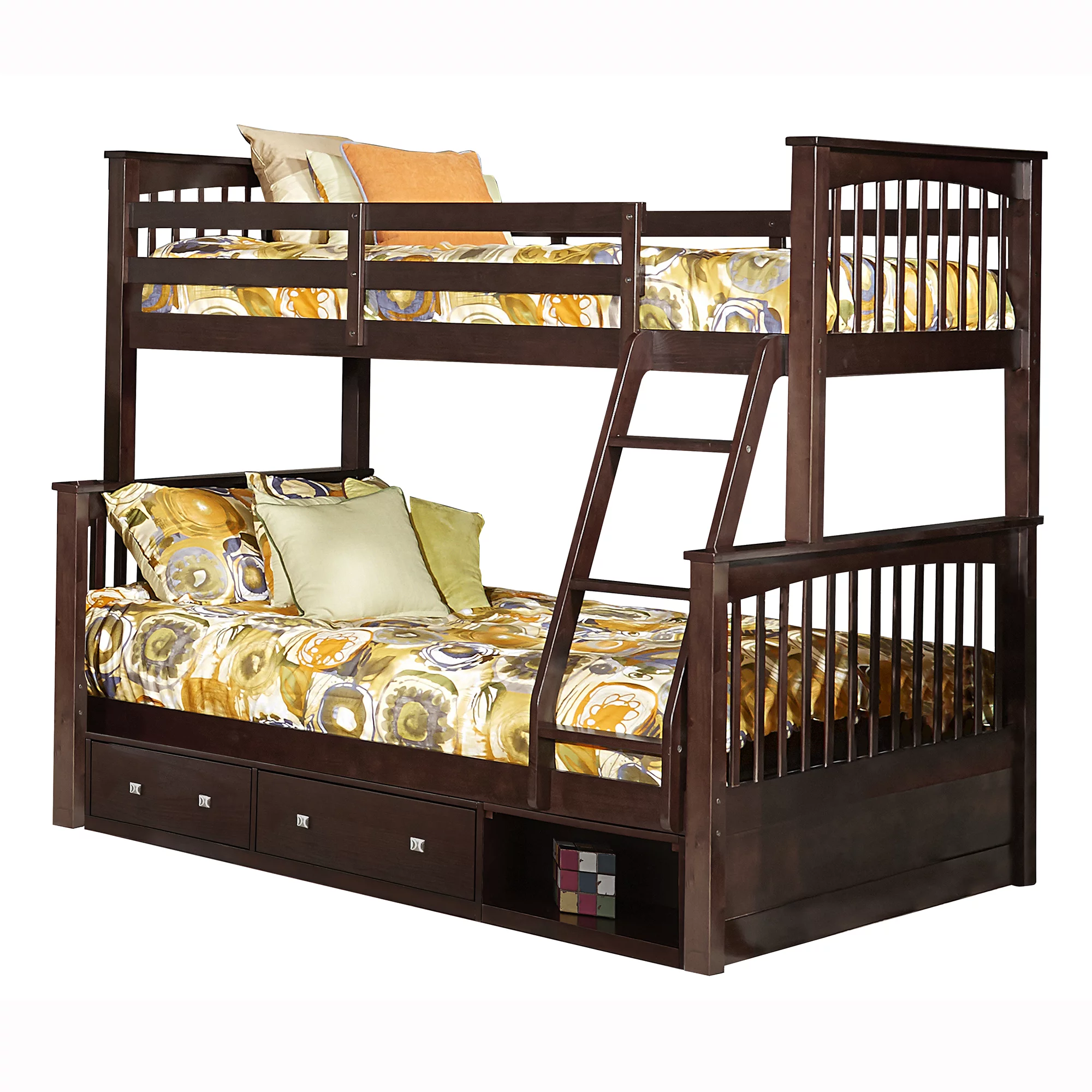 Hillsdale Pulse Twin over Full Bunk Bed with Storage, Multiple Colors