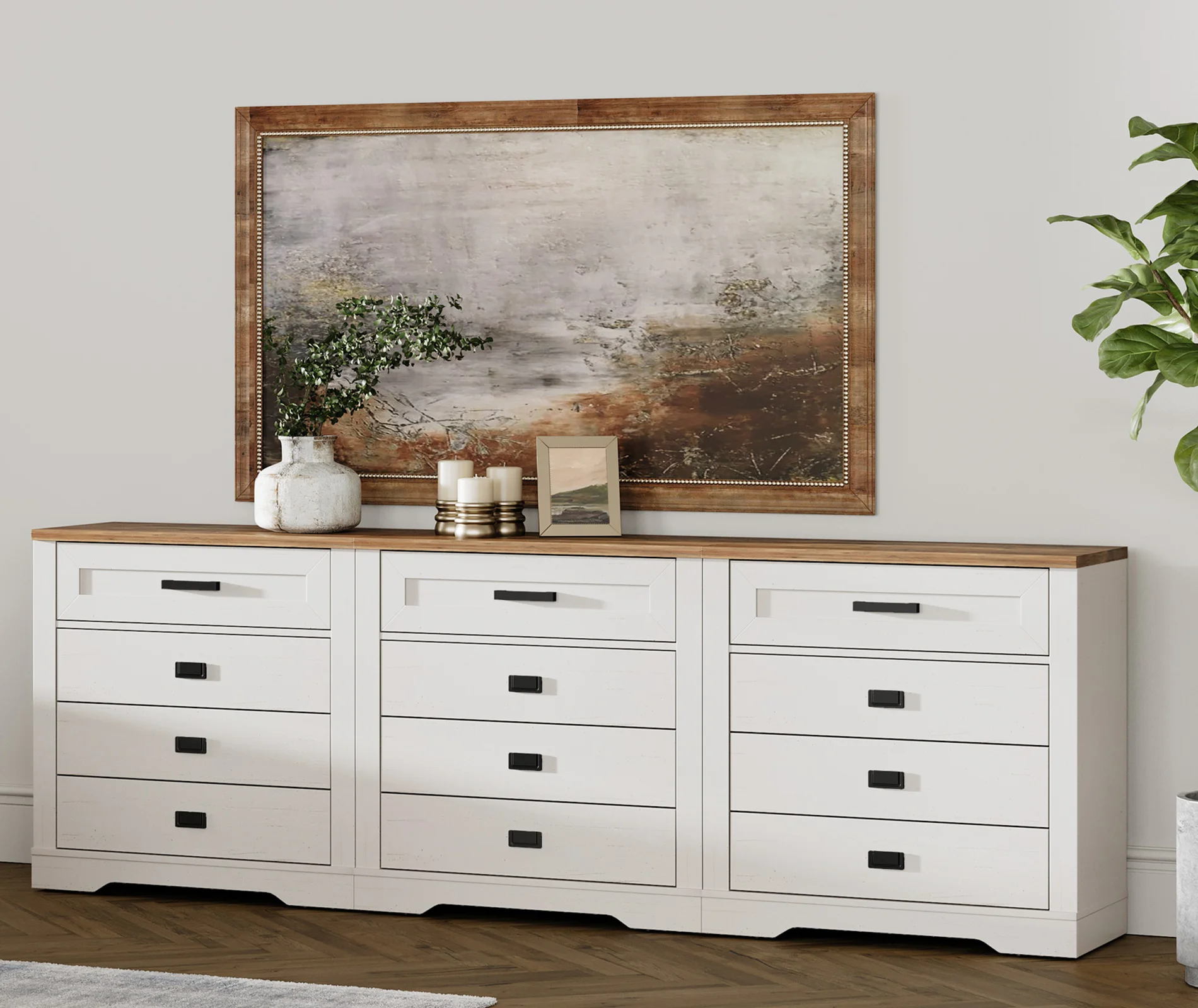 12 Drawers Dresser for Bedroom, Drawer of Chest Clothes Organizer with Anti-tilt Device,31.9