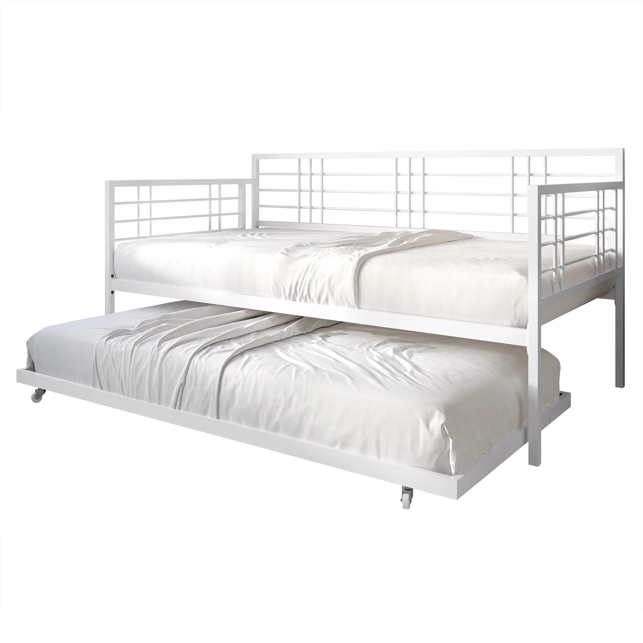 Castle Place Elegance Twin Size Metal Daybed with Trundle, White