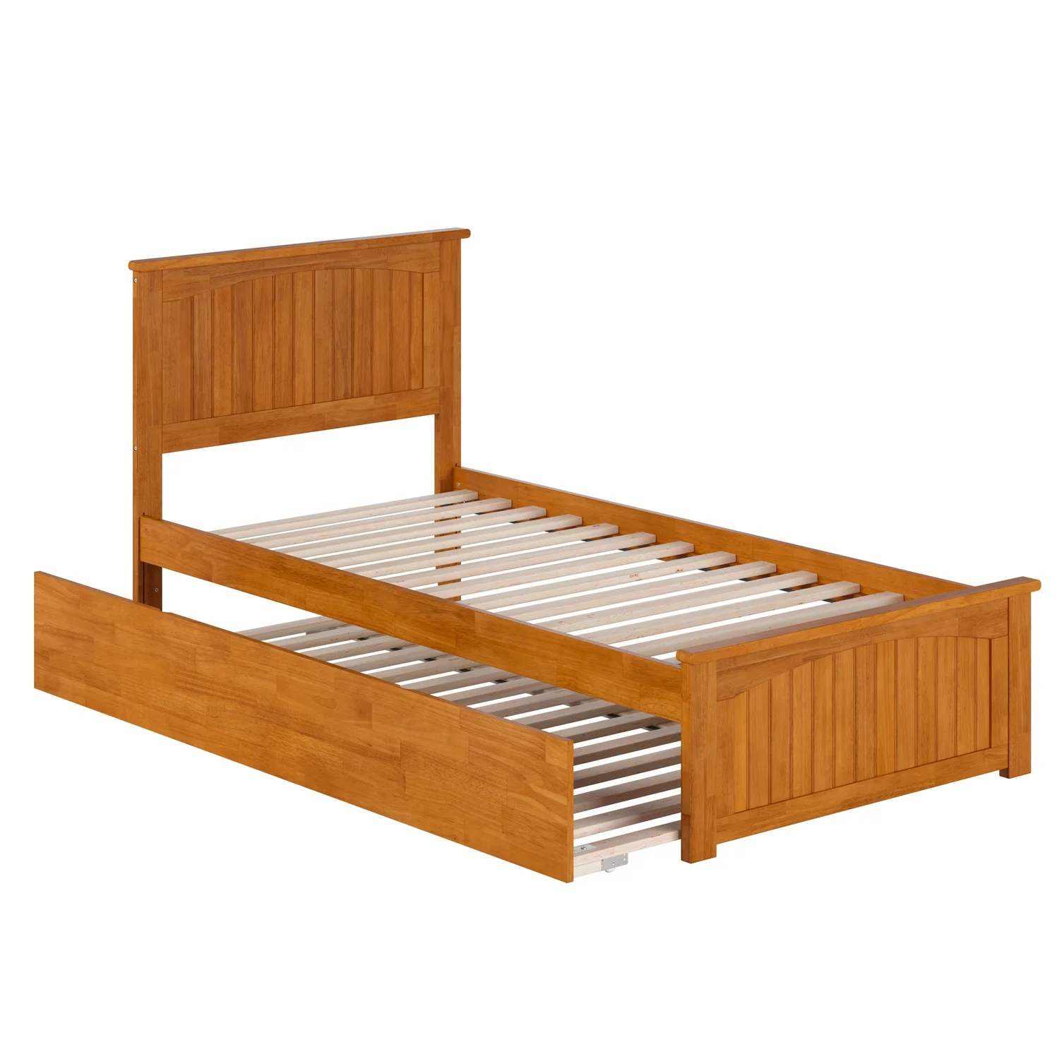 Nantucket TXL Platform Bed with Matching Footboard & TXL Trundle in Light Toffee
