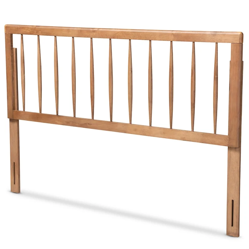 Bowery Hill Modern Rubber Wood King Size Headboard in Ash Walnut