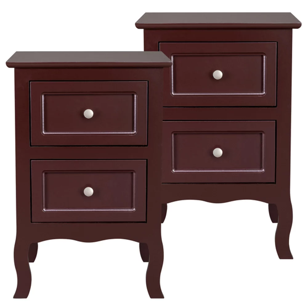 Nightstands Set of 2 Night Stand Bedside End Table Storage Cabinet Small Dresser with 2 Drawers for Bedroom Living Room Sofa Couch