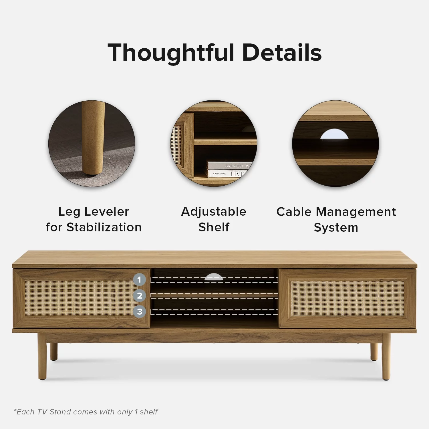 Mopio Haylee Modern Farmhouse Rattan 59