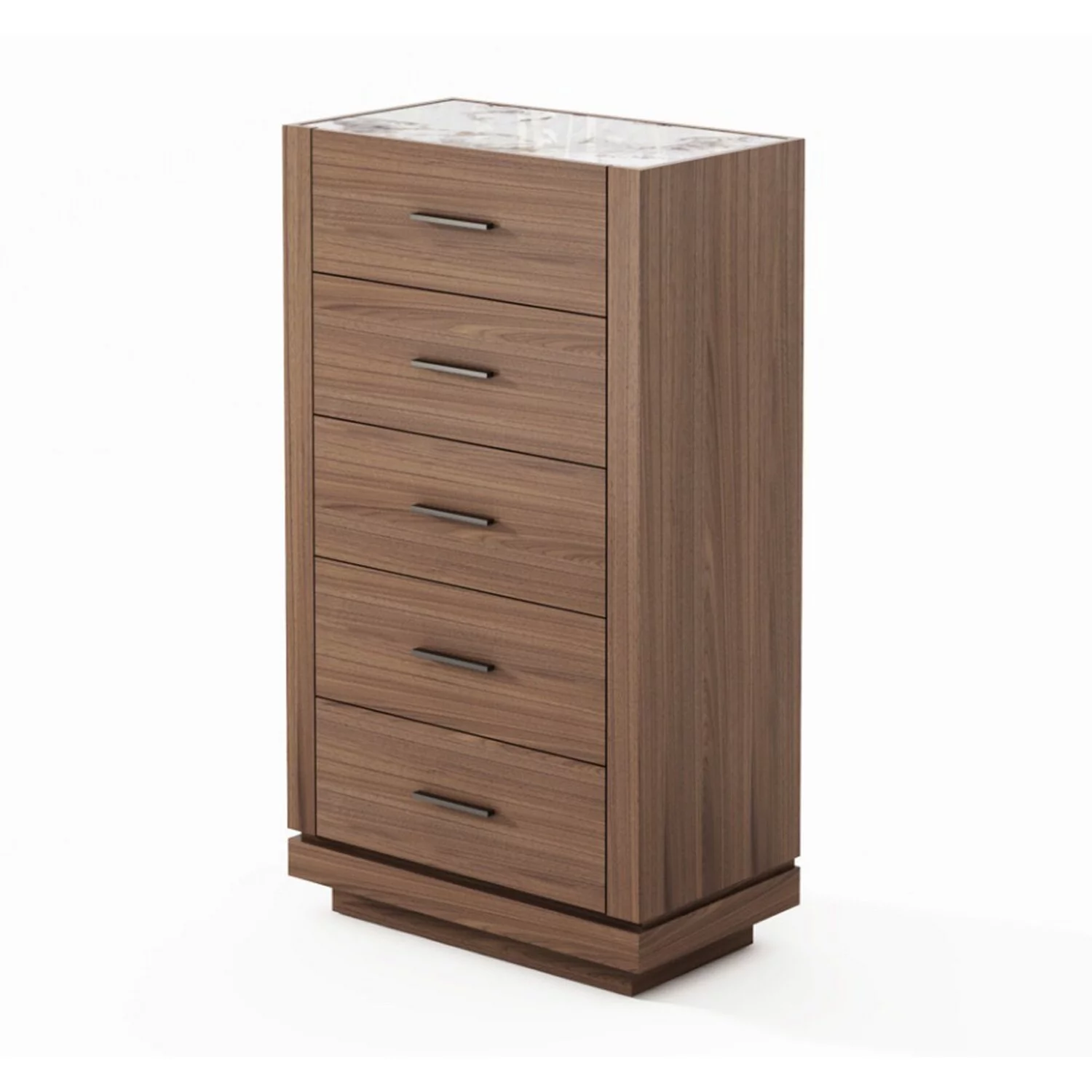 Benjara  49 in. Nova Qua Wood Dresser with 5 Drawers, Walnut Brown