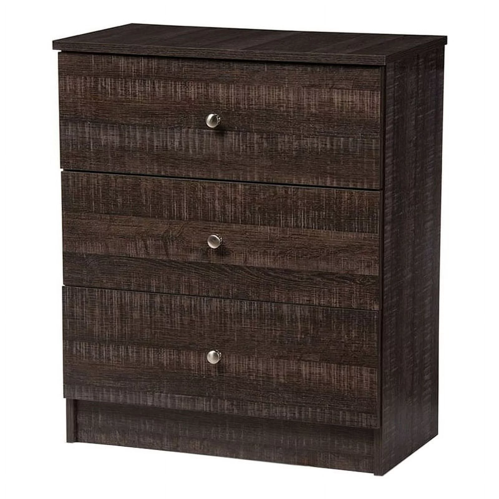 Bowery Hill 3 Drawer Bedroom Chest Dresser, Storage Chest in Espresso Brown