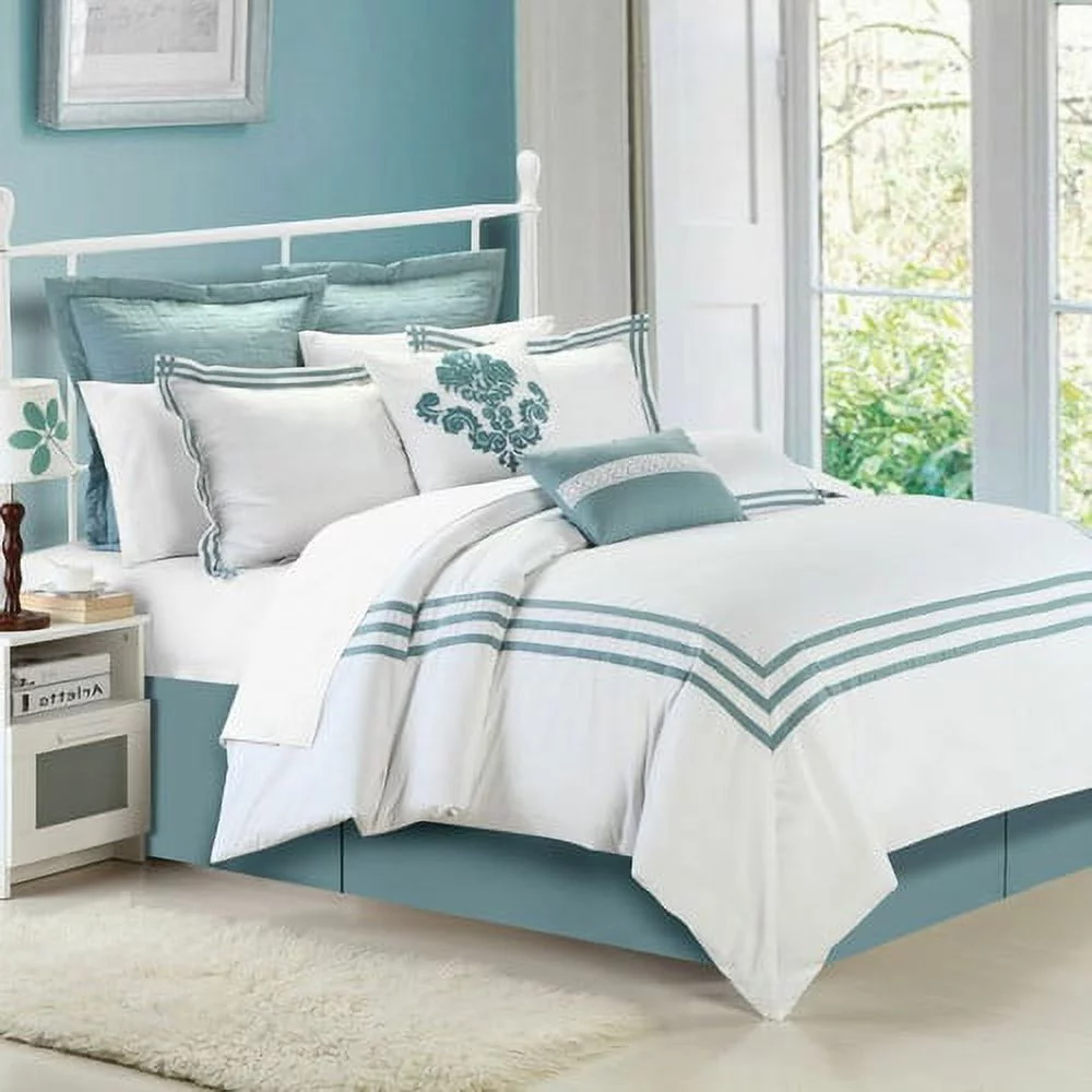 Chic Home 126-154-Q-11-US Cosmo Red Queen 12 Piece Bed in a Bag Embroidered Comforter Set with 4 Piece Sheet Set