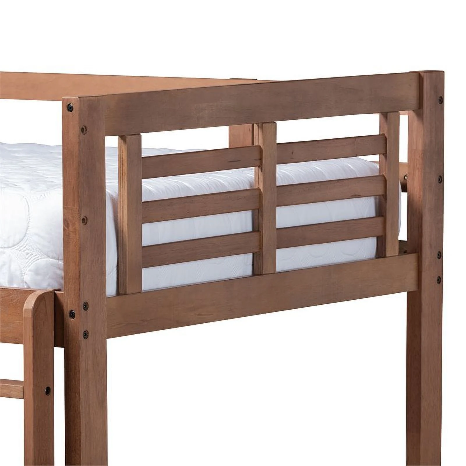 Bowery Hill Walnut Brown Finished Wood Twin Size Bunk Bed