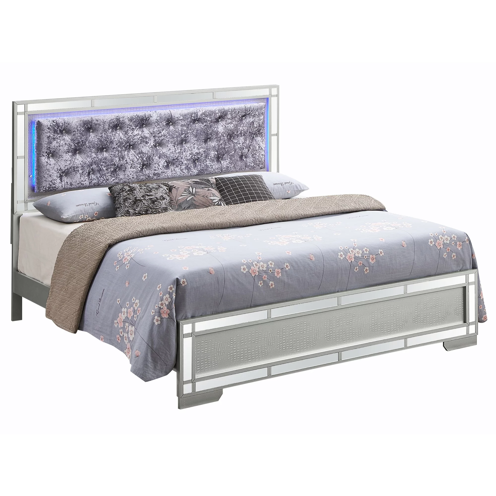 Madison Silver Champagne King Panel Beds