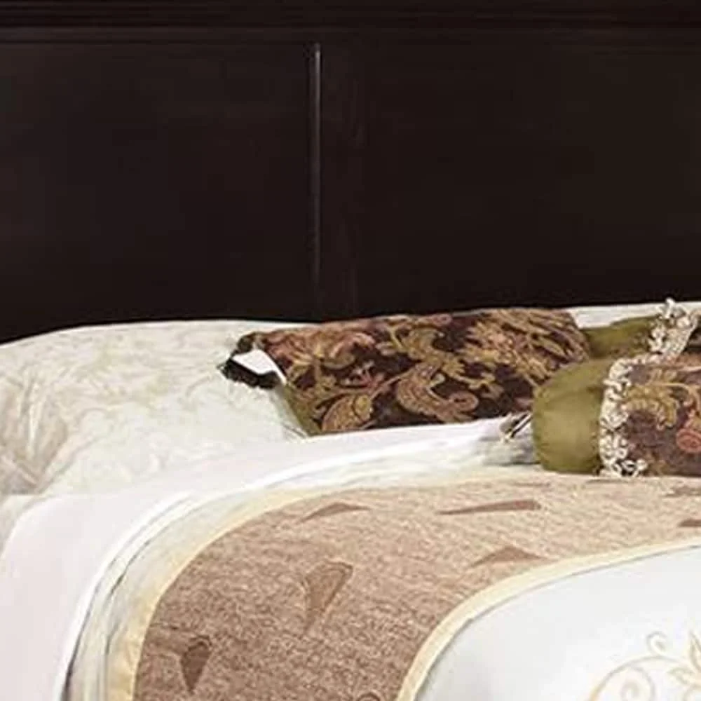 Transitional Style Wooden Queen Sized Bed with Tapered Legs, Espresso Brown