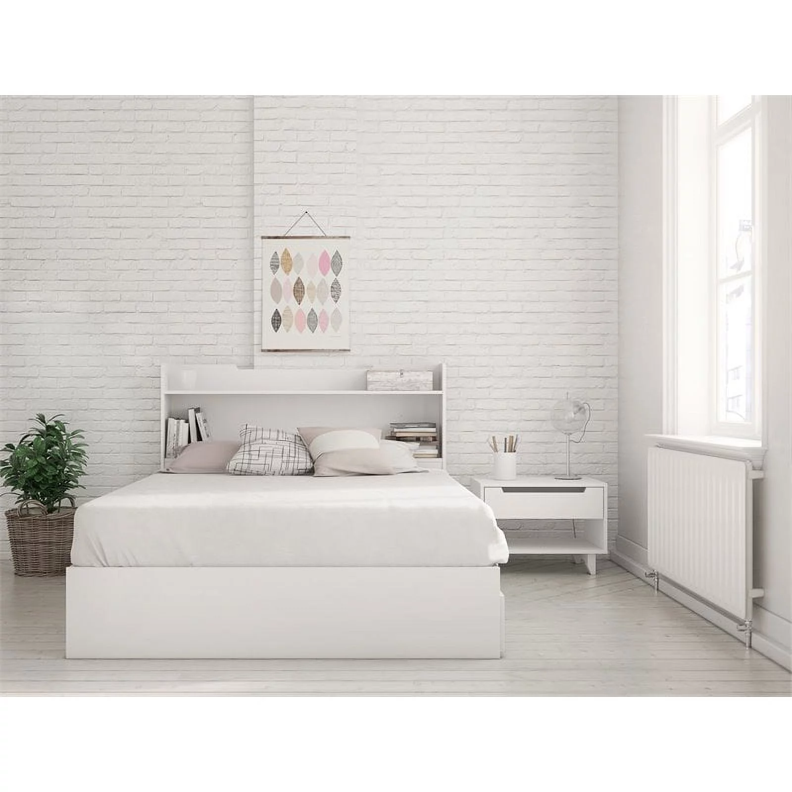 Home Square 3 Piece Full Size Bedroom Set in White