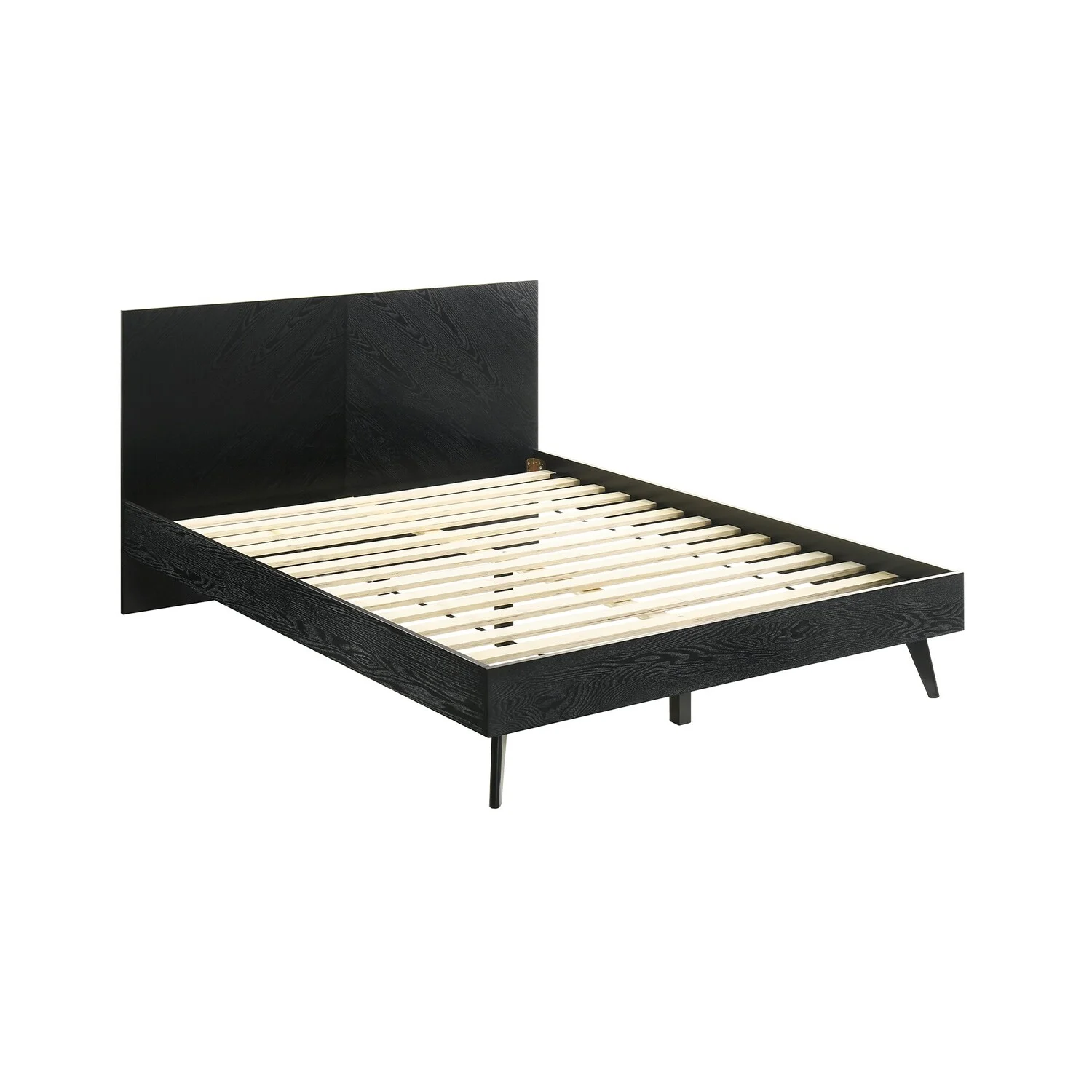 BenJara Mian Bedroom 3 pcs Set, Queen Platform Bed and Nightstand, Sleek Black