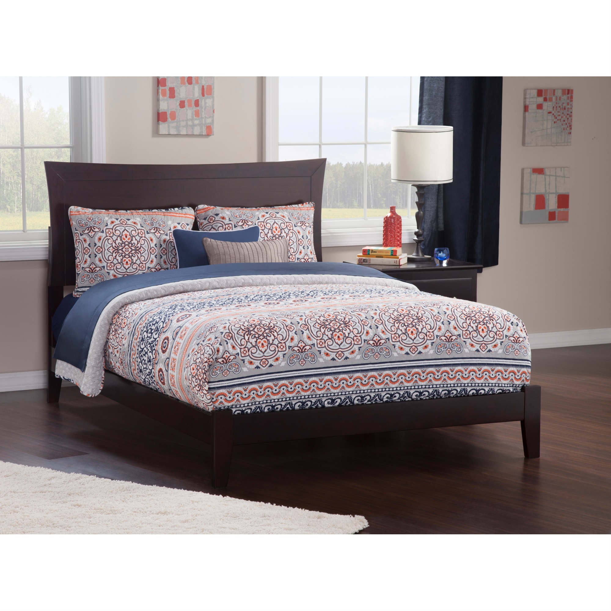 Metro Queen Low Profile Wood Platform Bed in Espresso