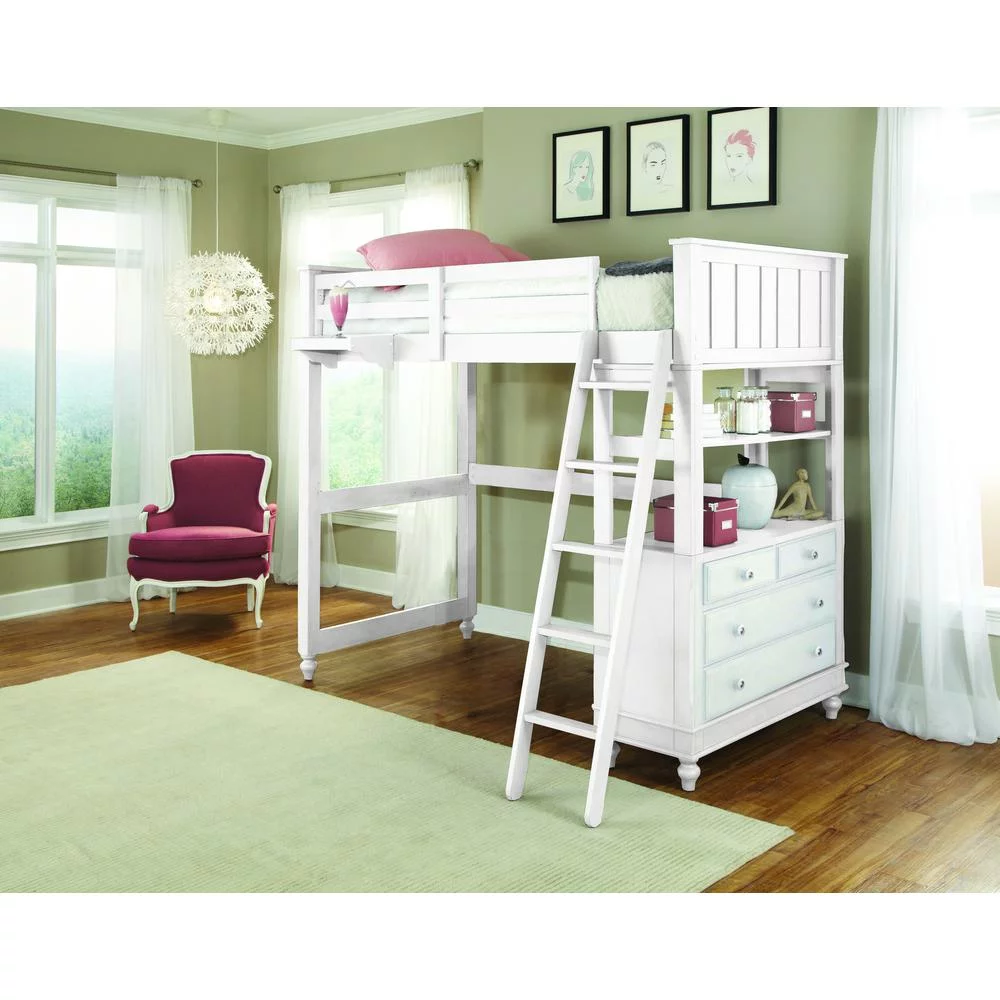 Hillsdale Kids and Teen Lake House Wood Twin Loft in White