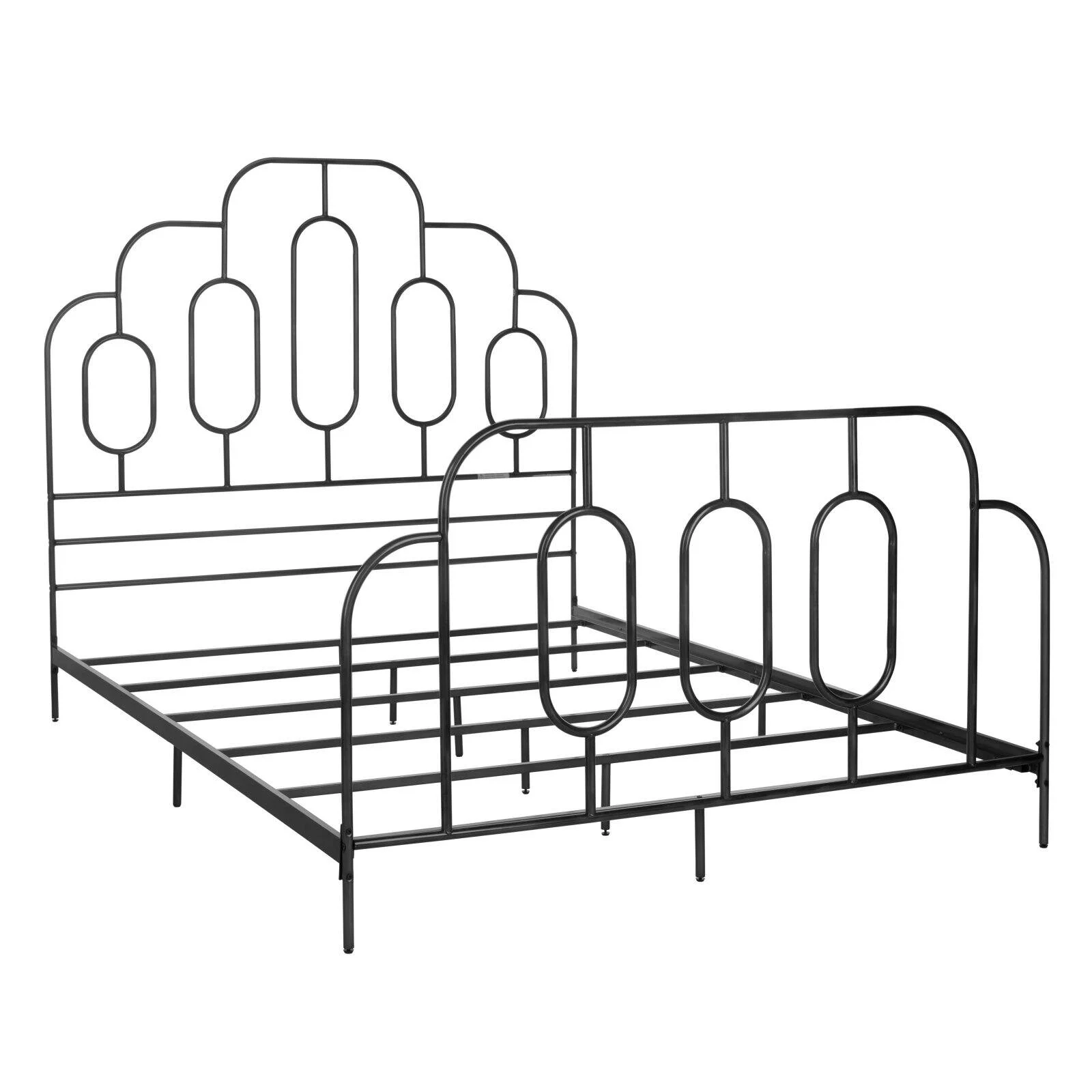 SAFAVIEH Paloma Metal Retro Bed Frame, Full, Black