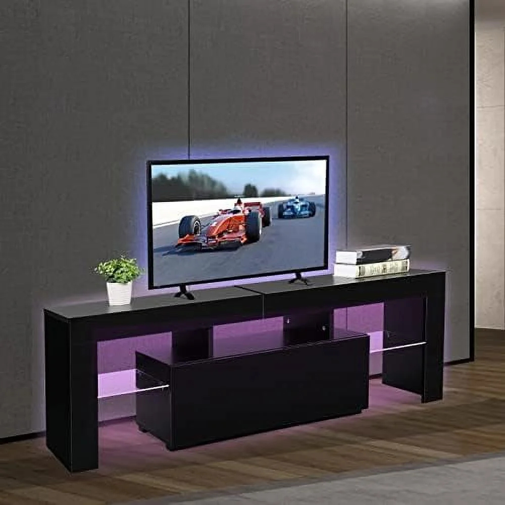 NLIBOOMLife TV Stand for 55+ 65+ Inch TV Corner White LED TV Stand Entertainment Center TV Cabinet with for Living Room Bed Room