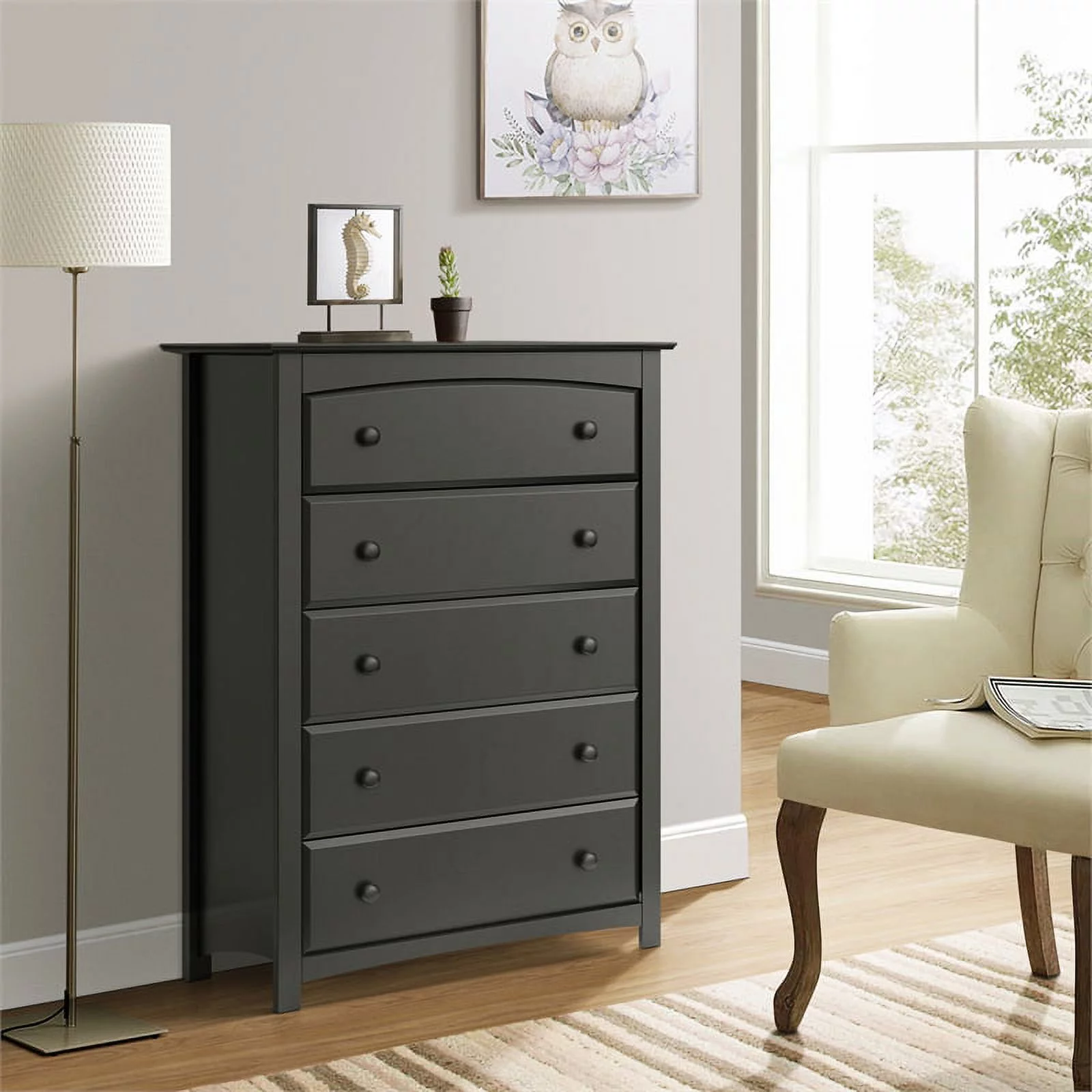 Kingfisher Lane 5 Drawer Dresser in Black