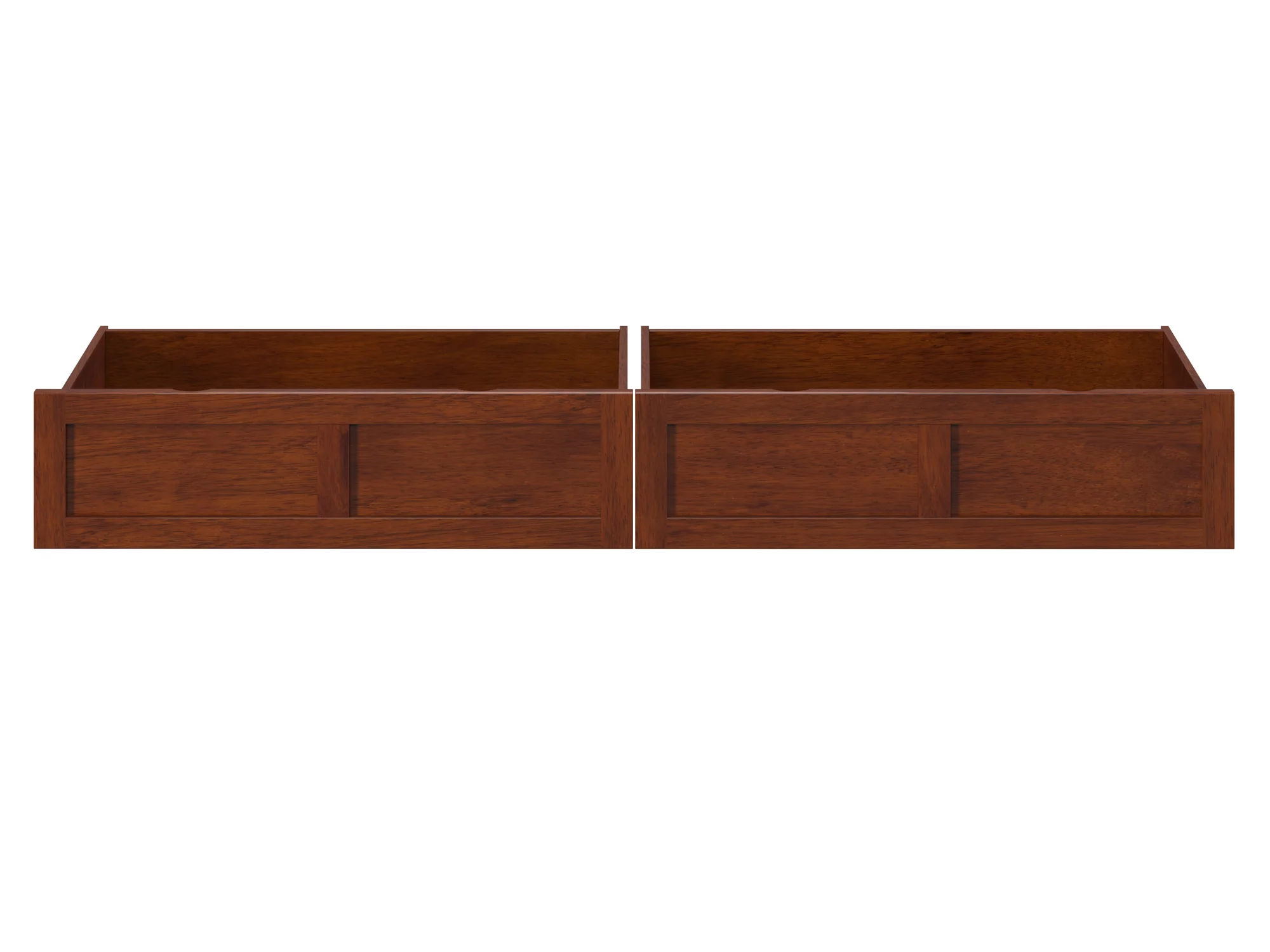 AFI Set of 2 Solid Wood Under Bed Storage Drawers, Twin XL/Queen, Walnut