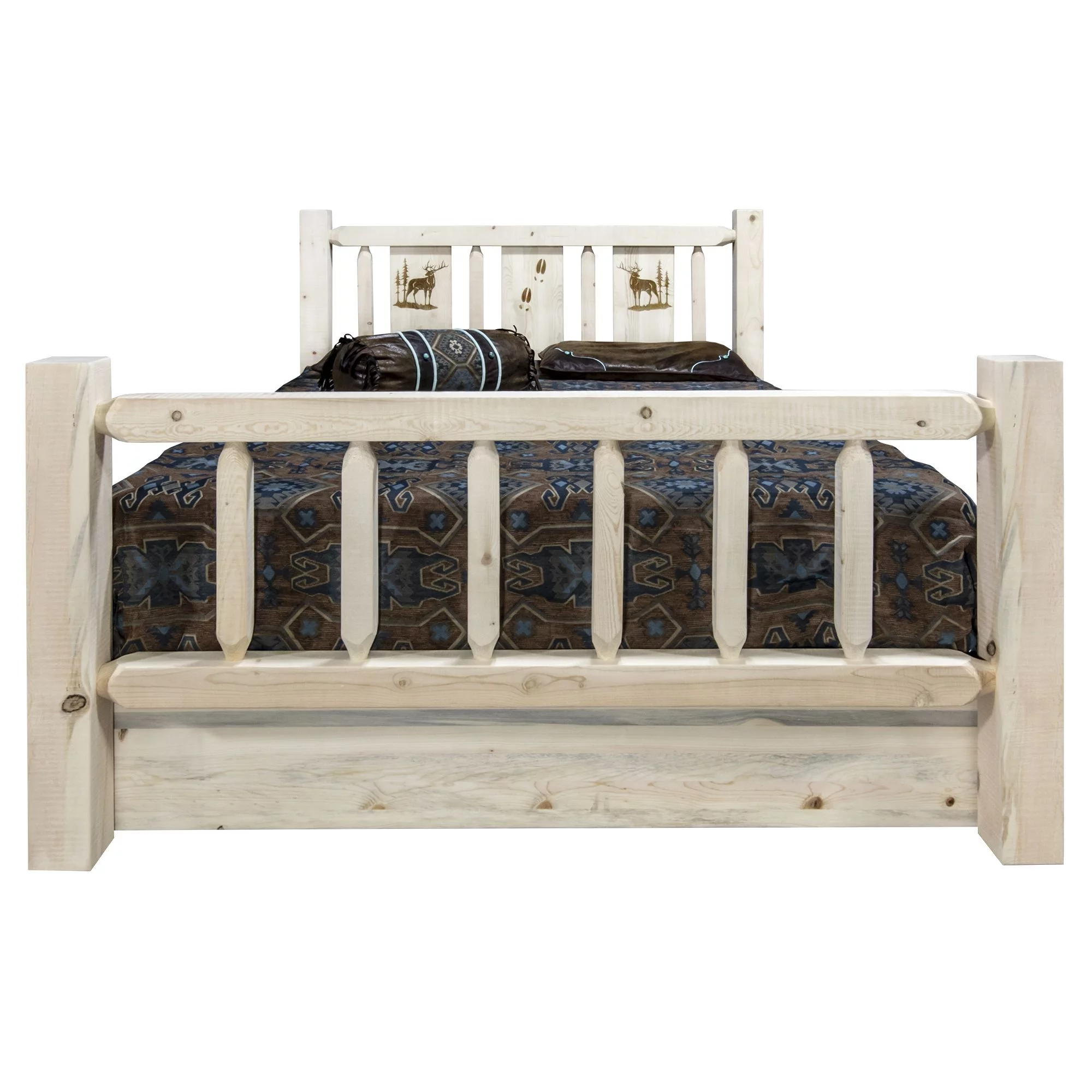 Montana Woodworks Homestead Pine Wood Twin Storage Bed in Natural