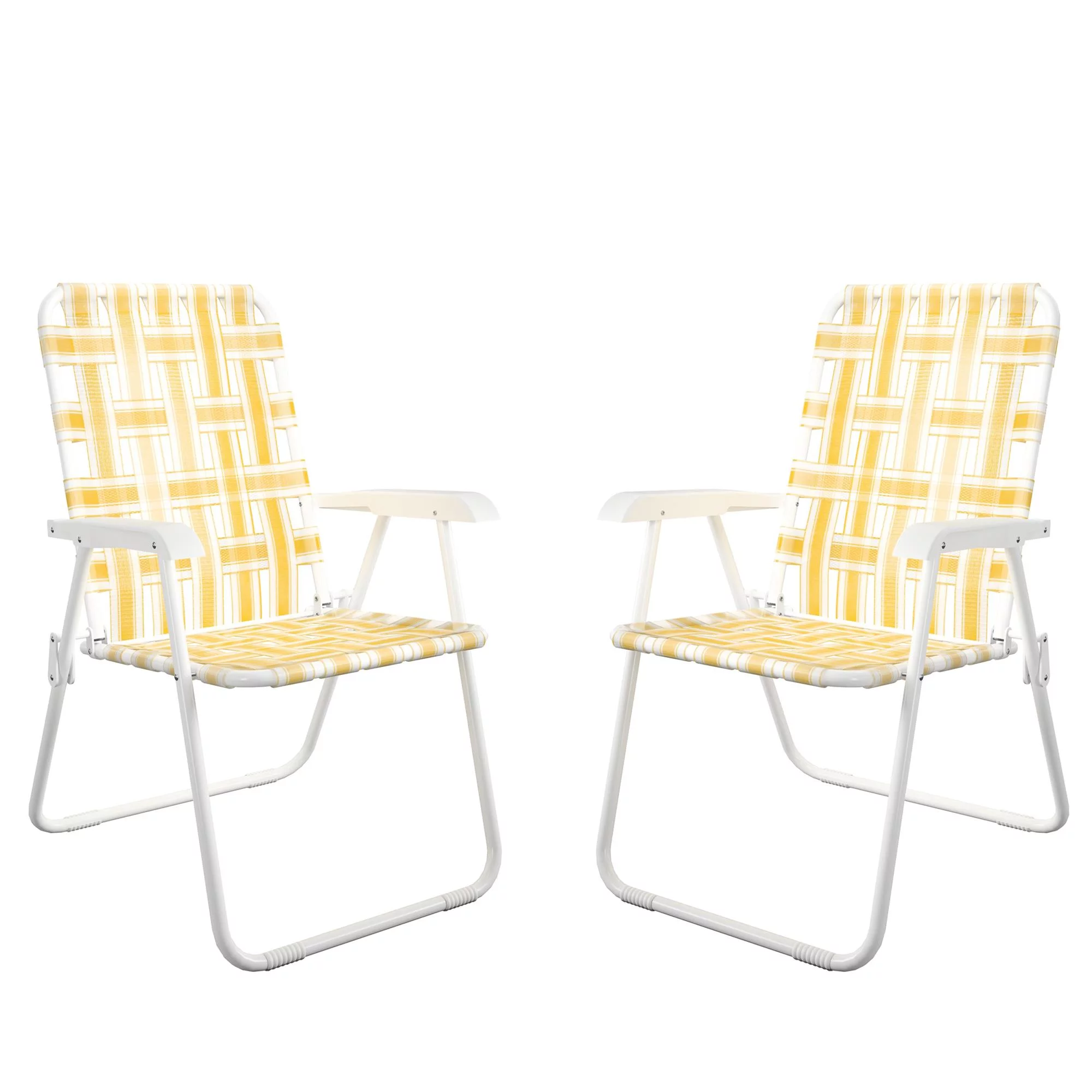 Novogratz Poolside Gossip, Priscilla Folding Chairs, 2-Pack, Yellow