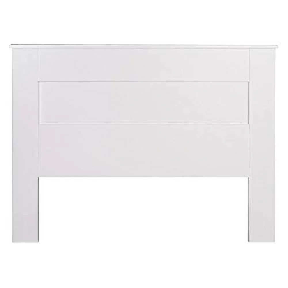 Pemberly Row Traditional Queen Flat Panel Headboard in White