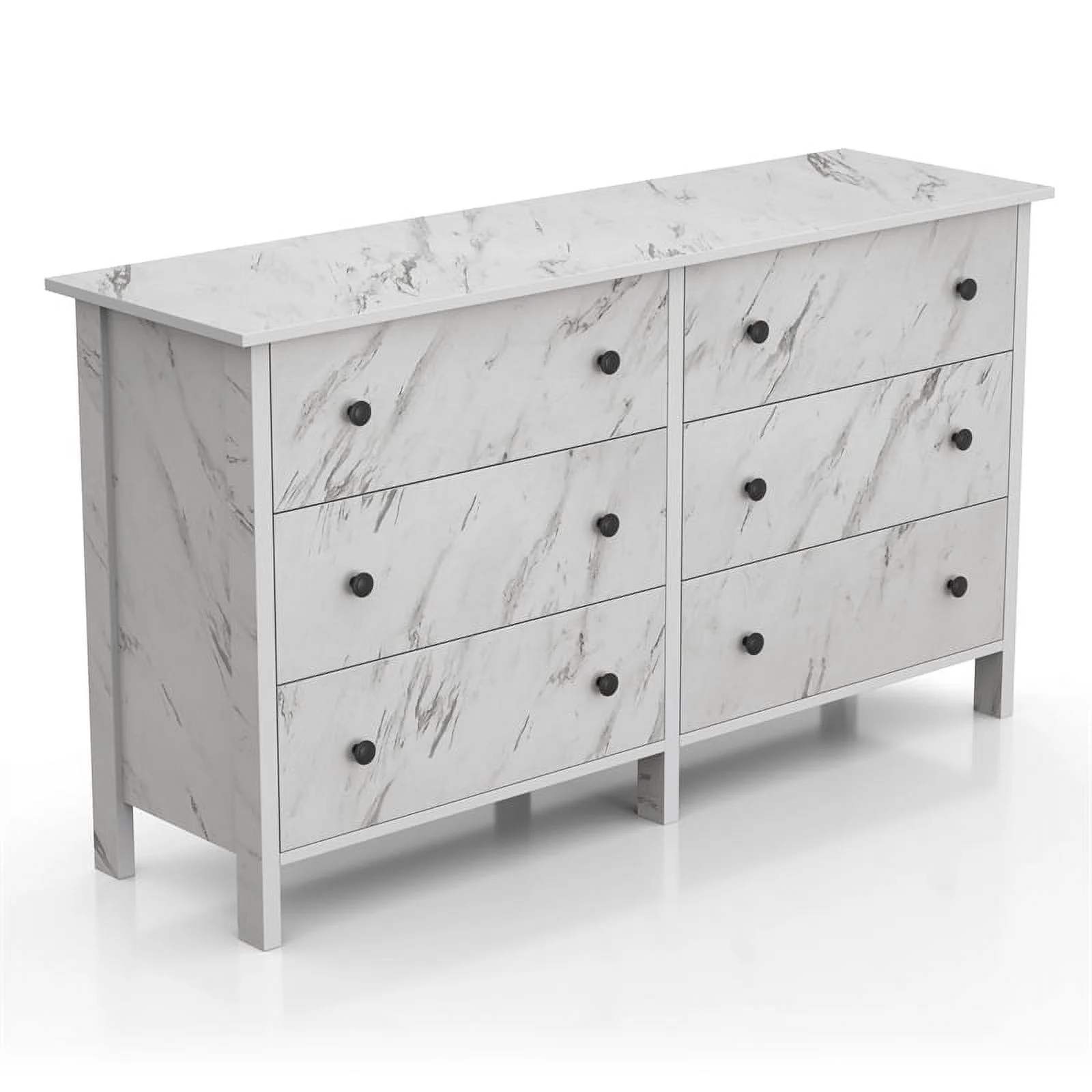 Furniture of America Knott Contemporary Wood 6-Drawer Dresser in White