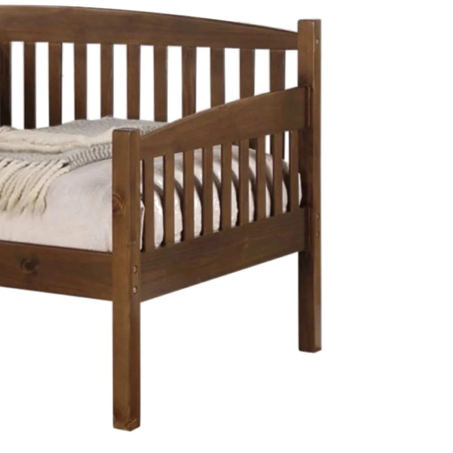 Elegant Wooden Daybed, Antique Oak Brown