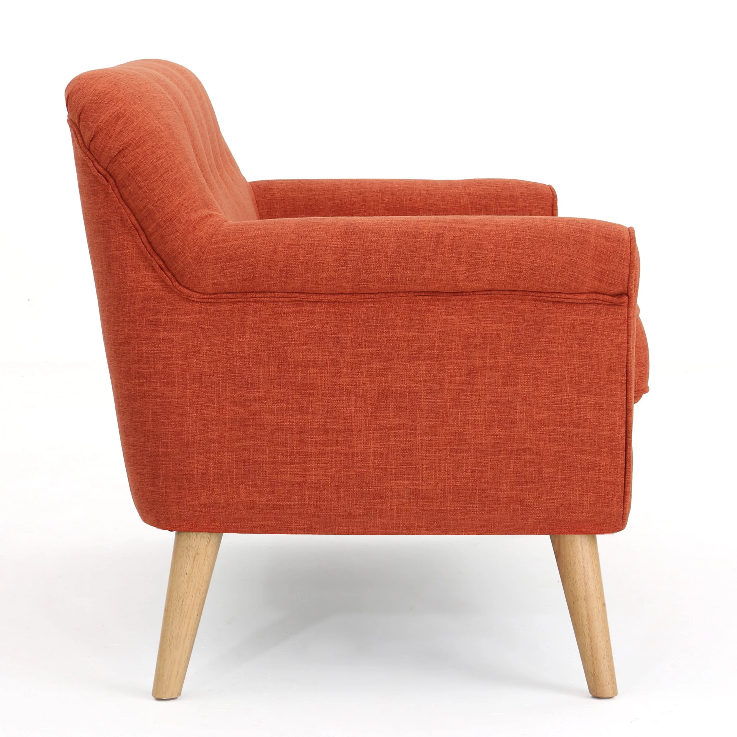Mia Mid Century Modern Loveseat, Muted Orange