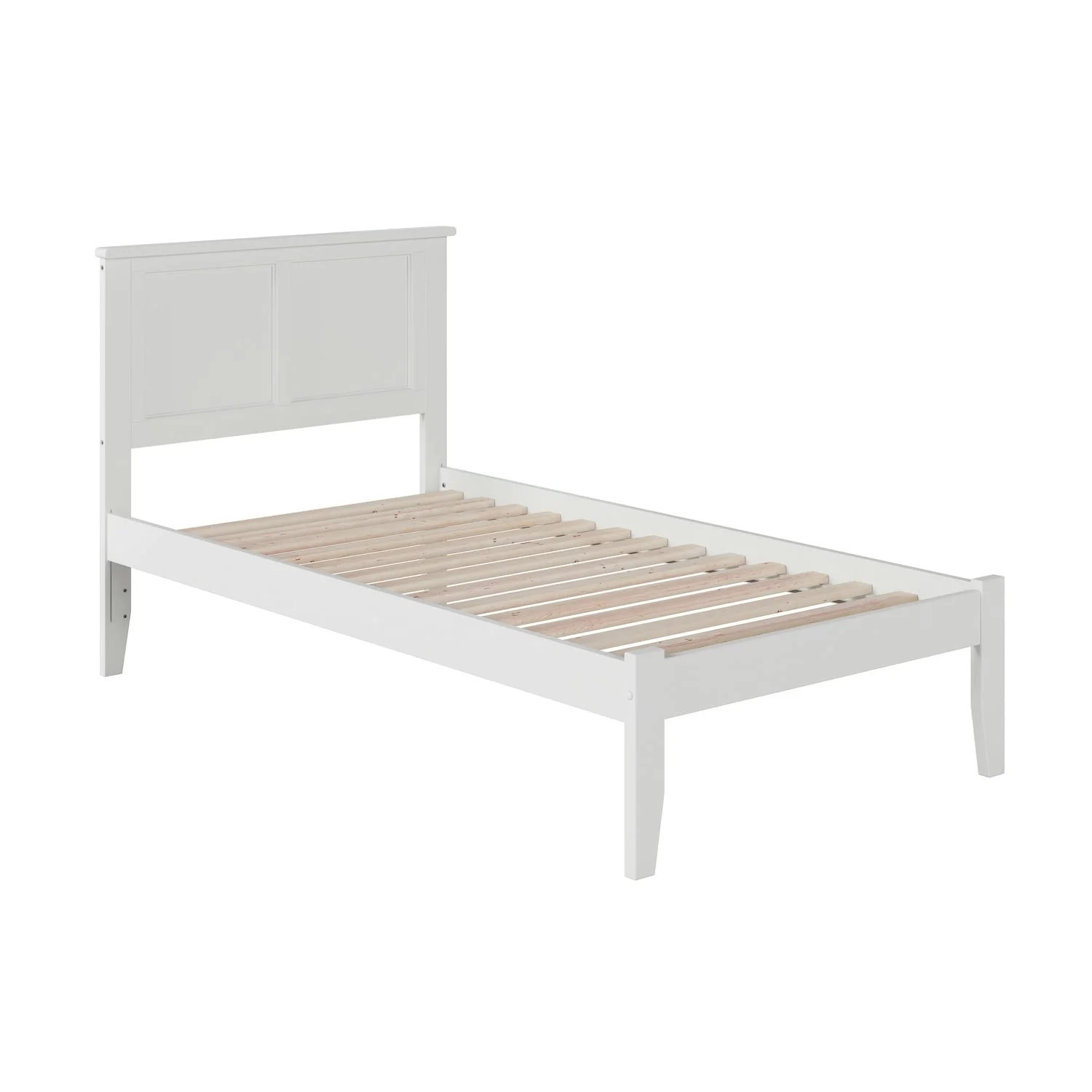 AFI Madison Twin Platform Bed with Open Foot Board in White