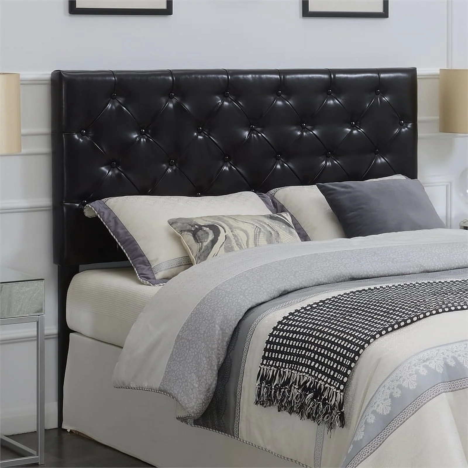 Kassel Dark Brown Faux Leather Queen Headboard