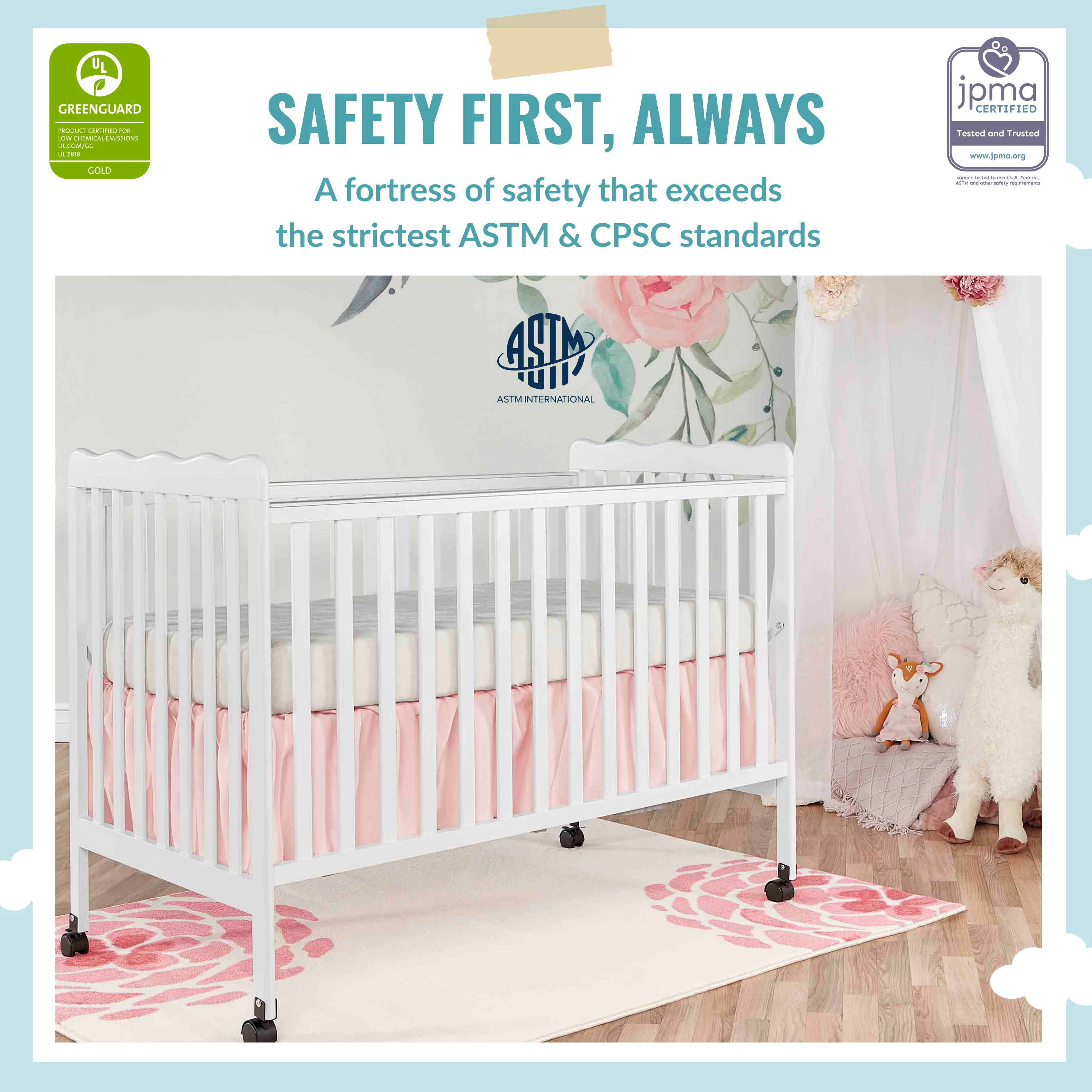 Dream On Me Carson Classic 3-in-1 Convertible Crib, White