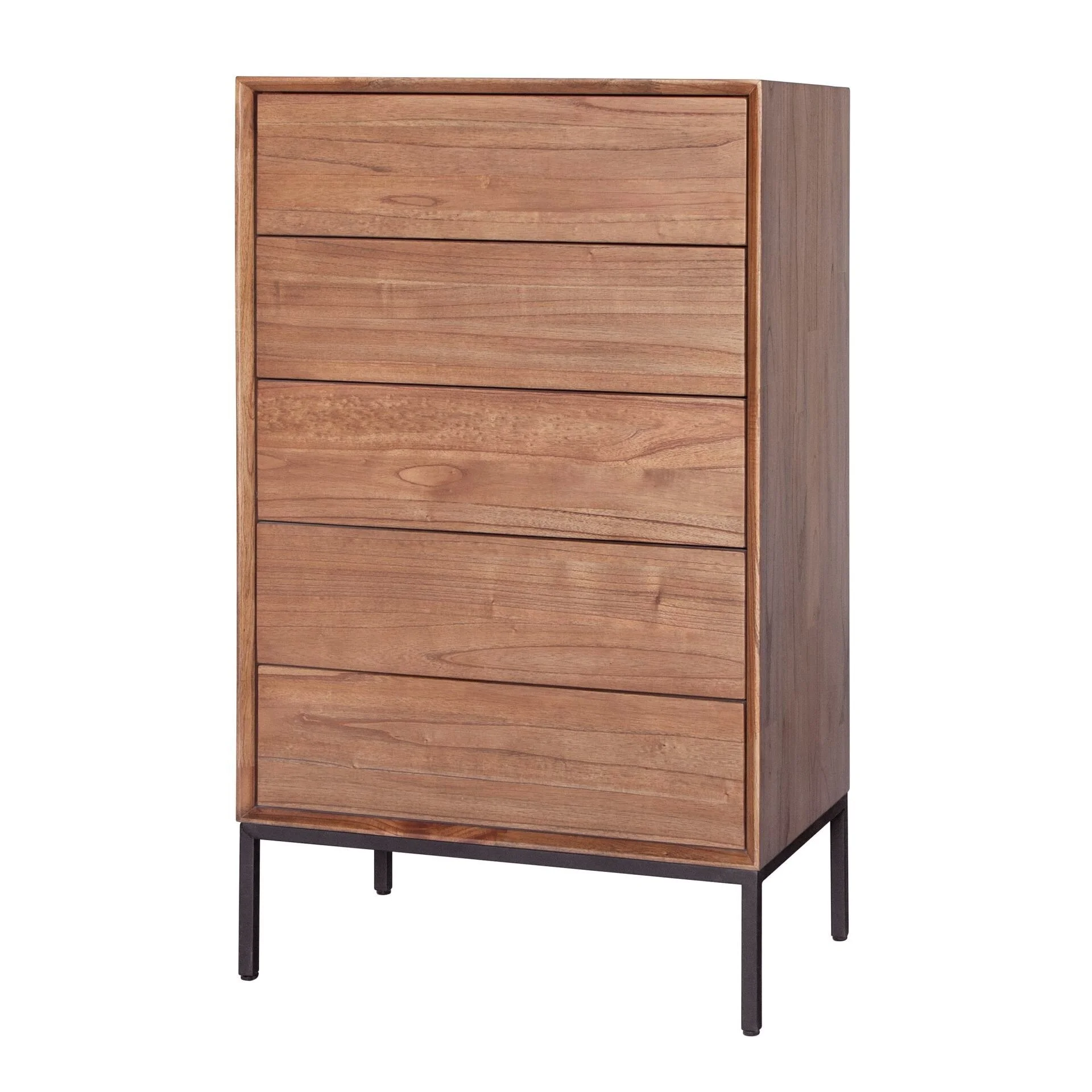 Hathaway 5-Drawer Chest Brown Lacquer