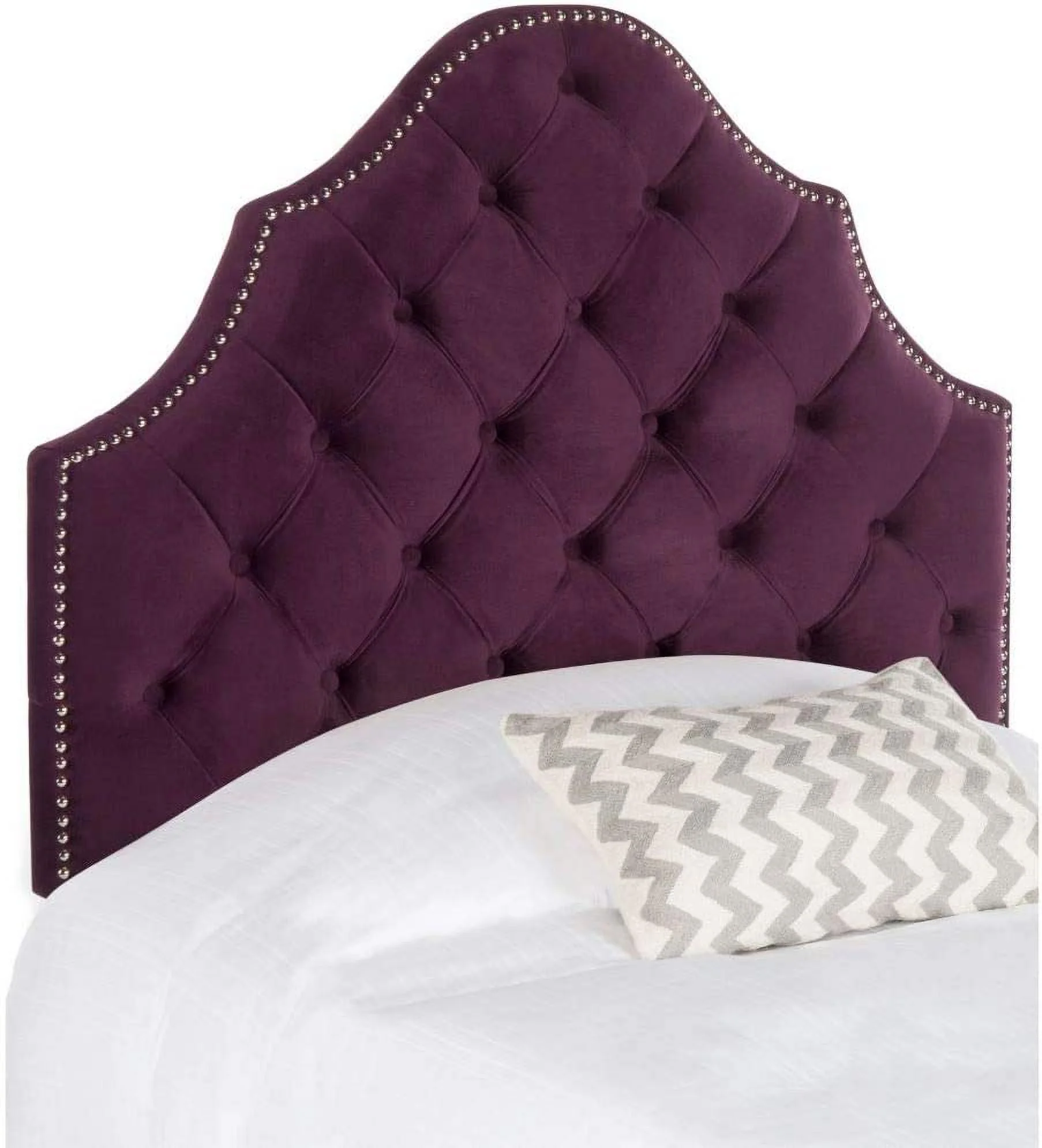 YGDU Mercer Collection Arebelle Aubergine Velvet Headboard, Twin, Purple