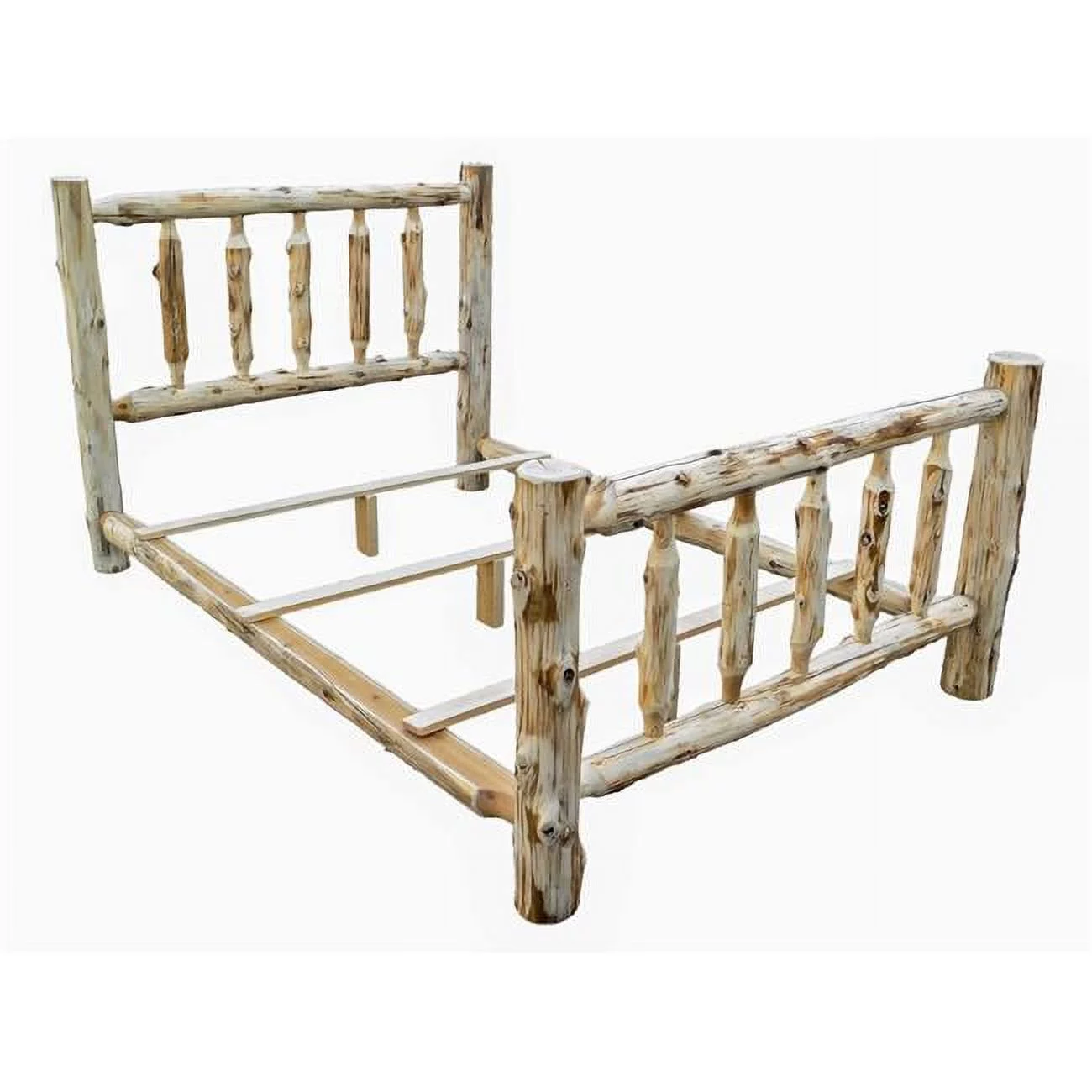 California King Traditional Log Bed - Rustic & Natural Cedar