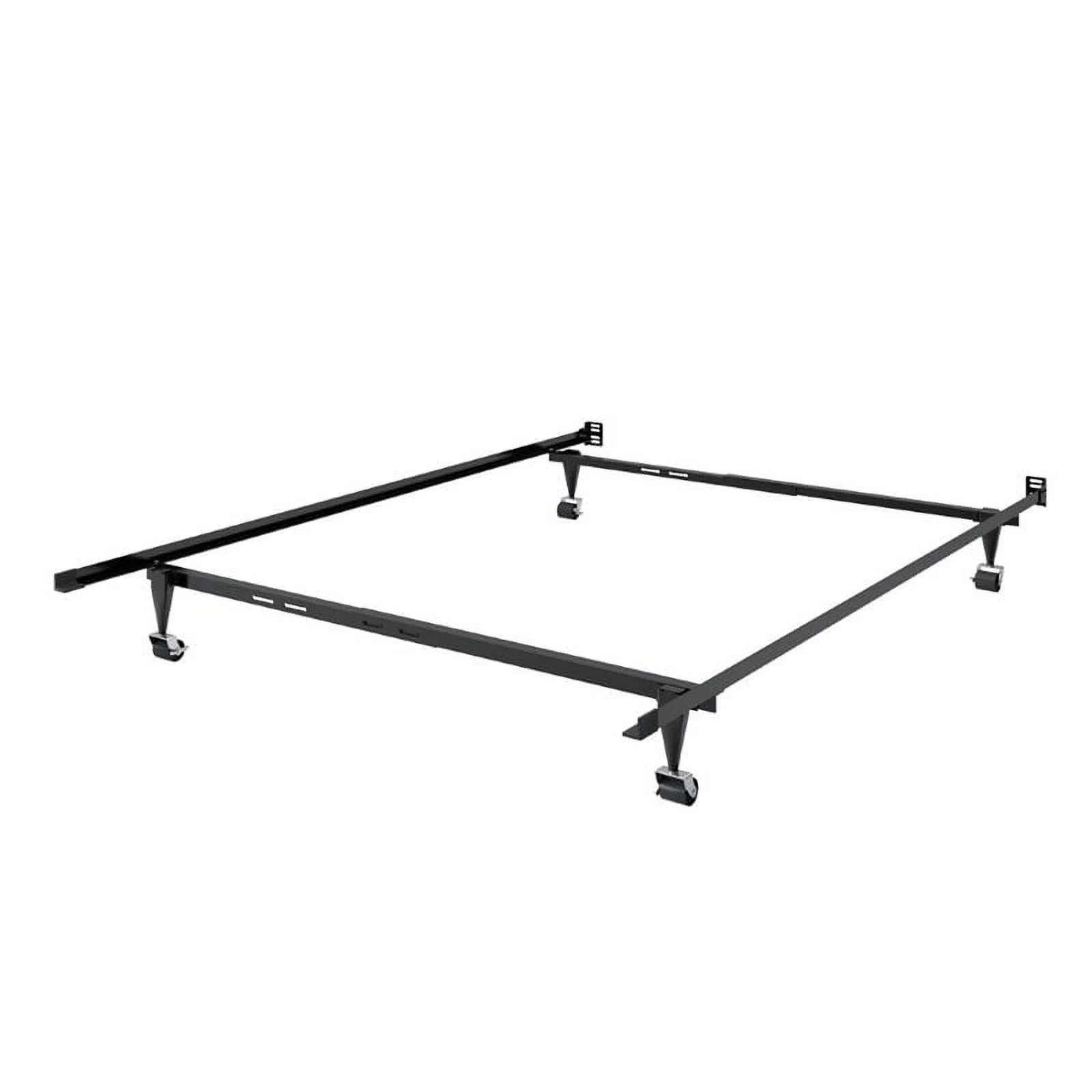 Atlin Designs Adjustable Traditional Metal Twin to Full Bed Frame in Black