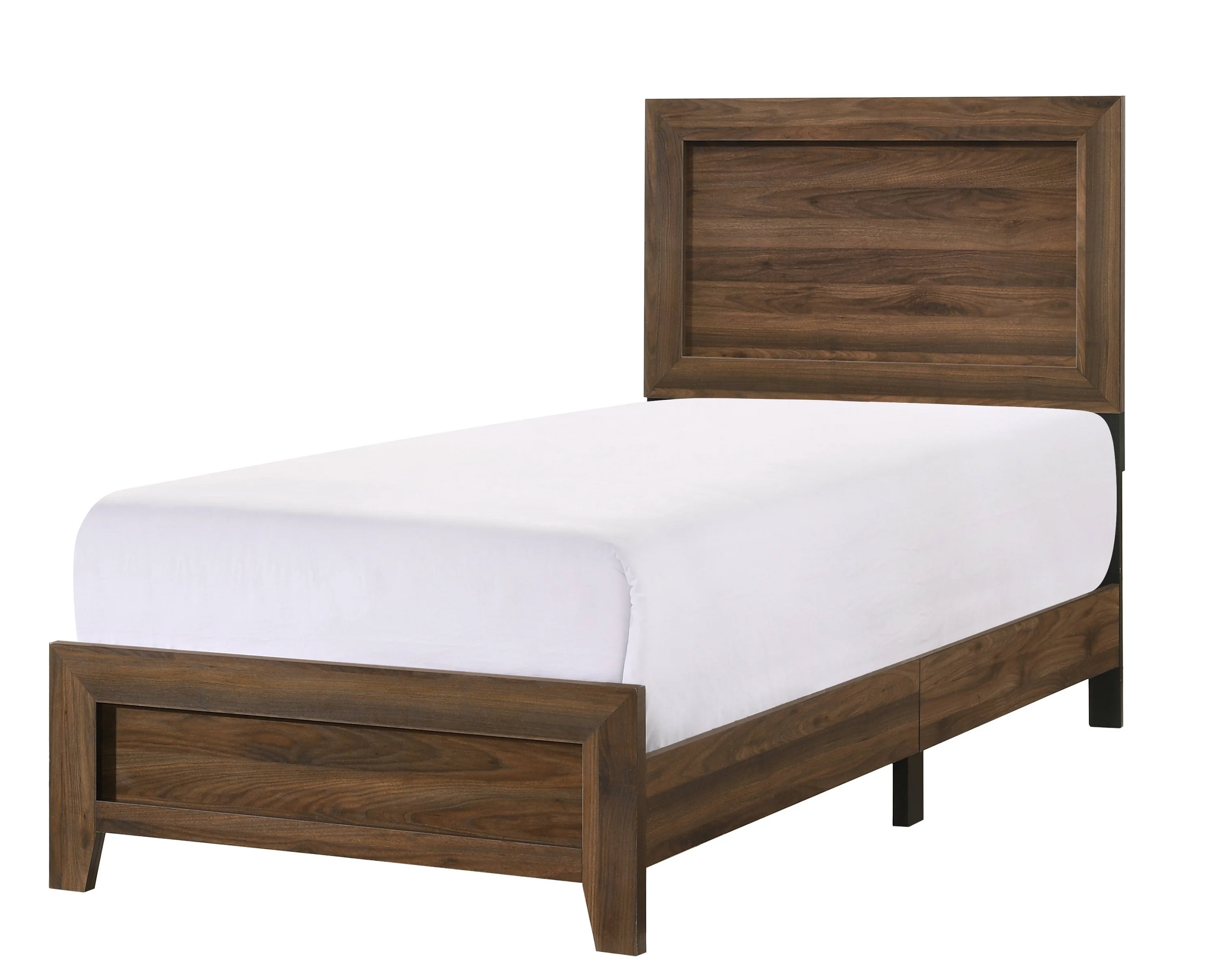 Contemporary 1Pc Twin Size Panel Youth Bed Wooden Home Bedroom Furniture Brown Cherry Finish