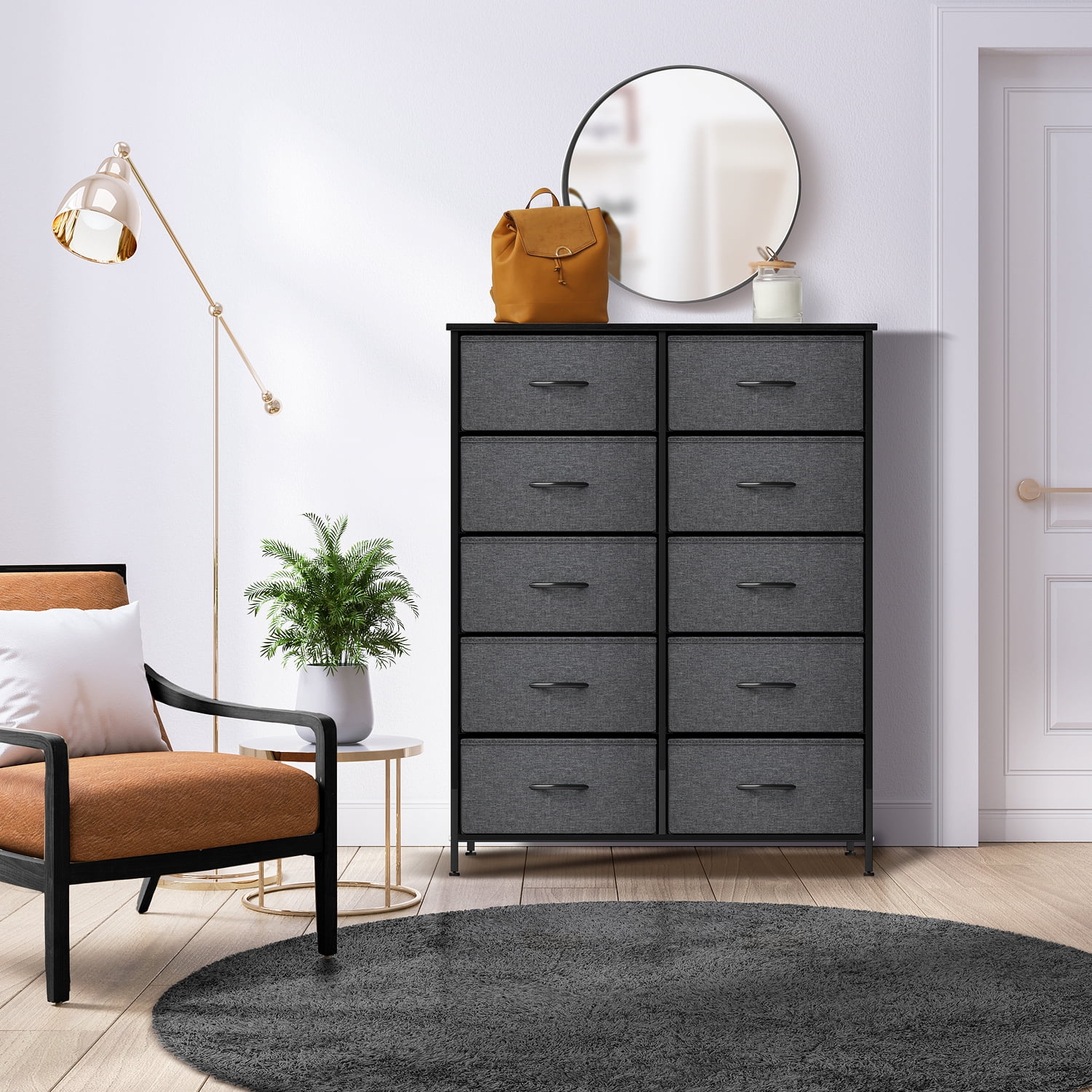 Sorbus 10-Drawer Dresser - Organizer for Clothes in Bedroom, Hallway, Living Room, Dorm - Easy-Pull Fabric Bins