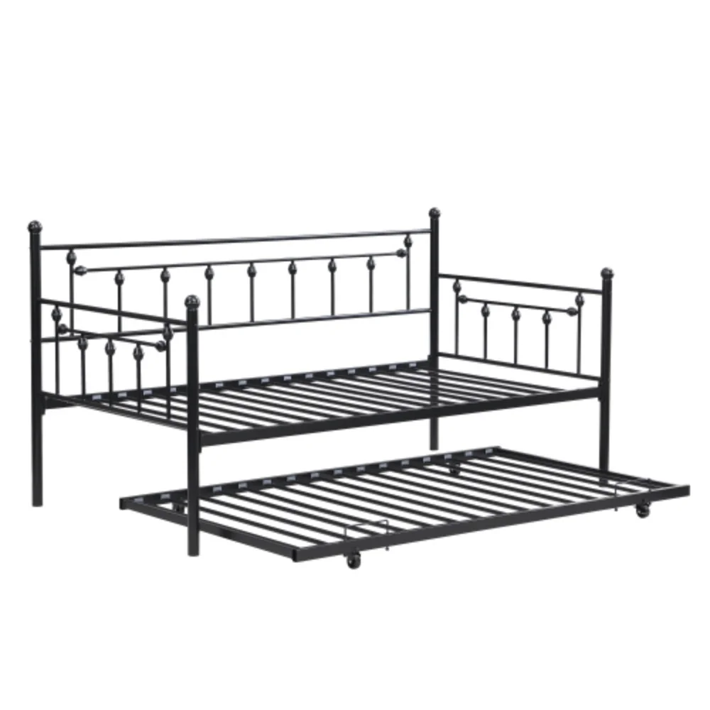 Daybed with trundle BLACK Black + Metal