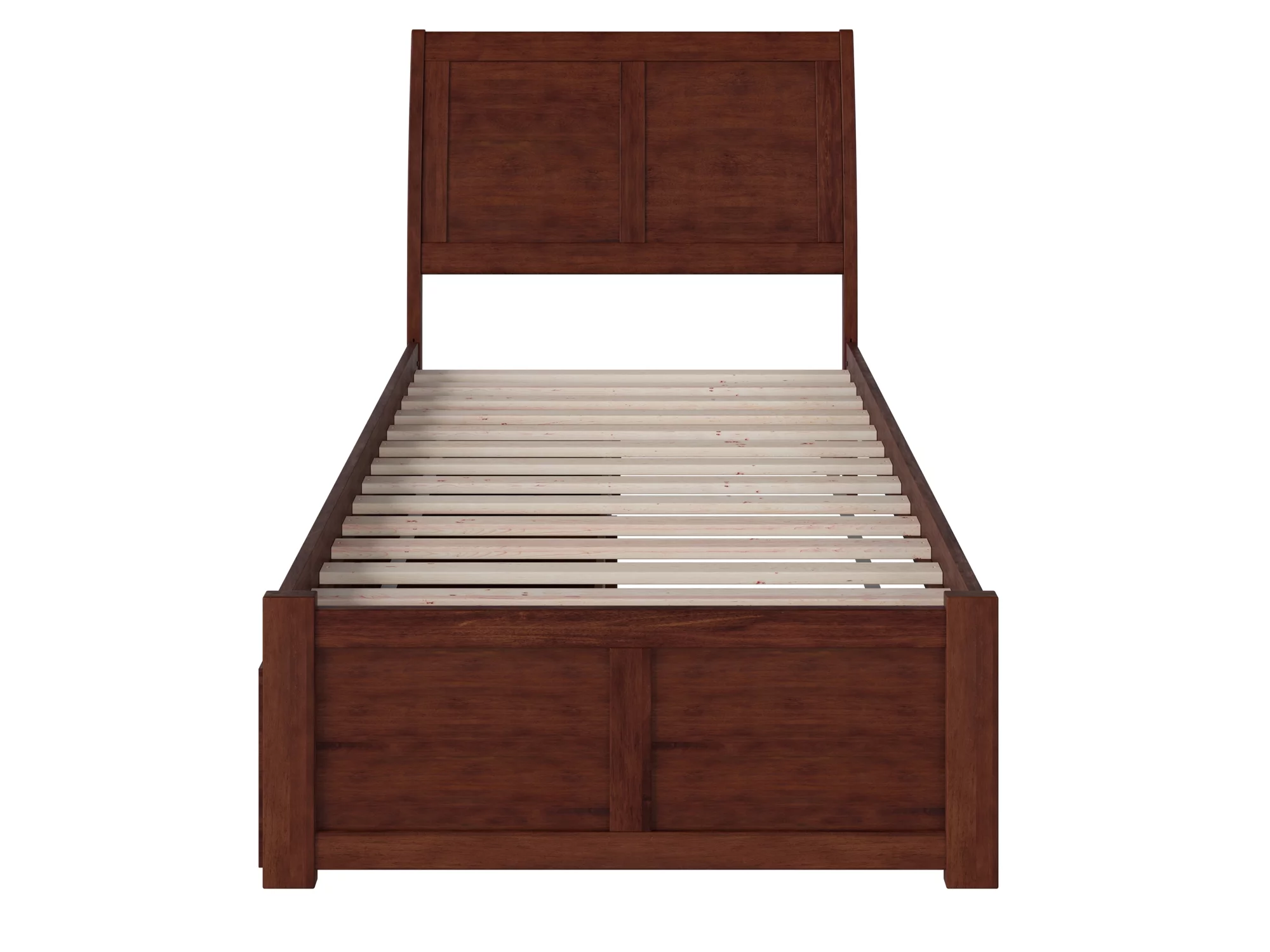 Portland Platform Bed with Flat Panel Foot Board and 2 Urban Bed Drawers, Multiple Colors Multiple Sizes