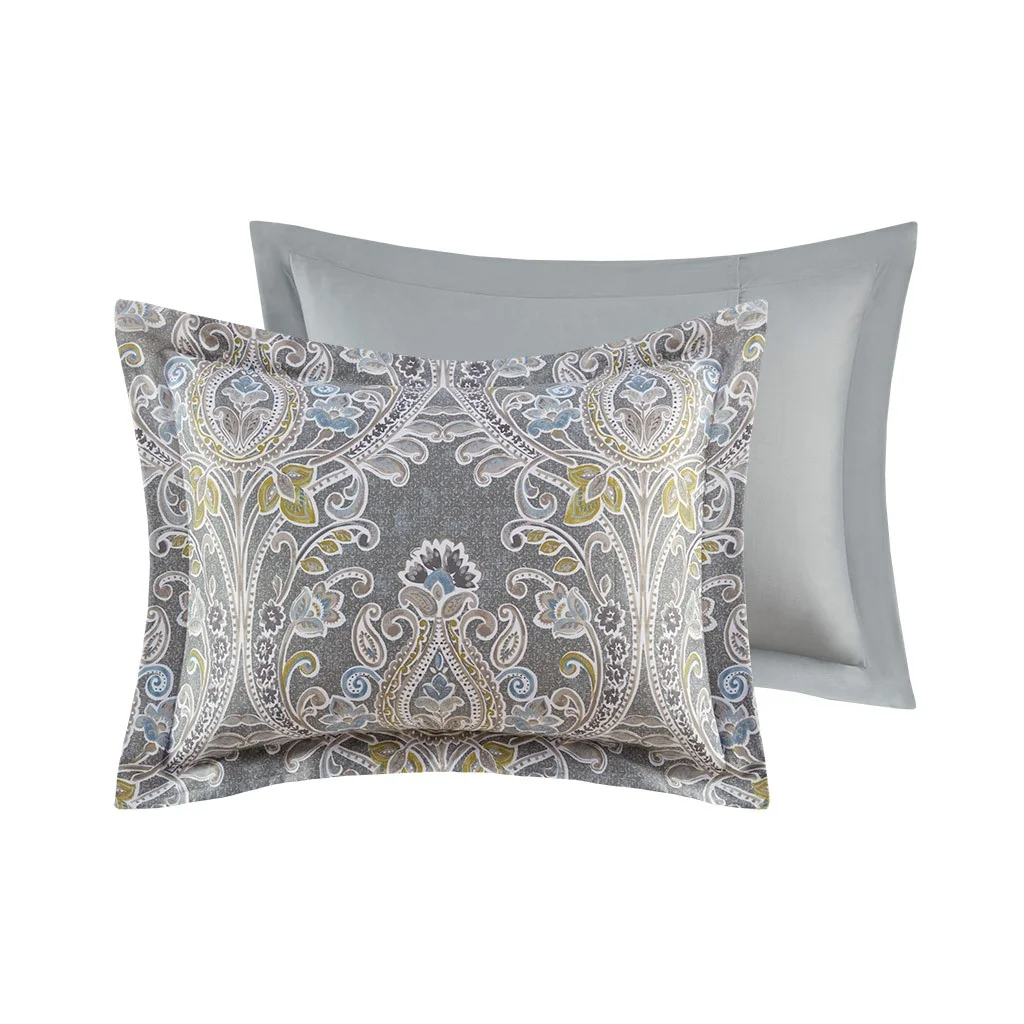 Gracie Mills Brant 6-Piece Damask Cotton Sateen Comforter Set - GRACE-10482